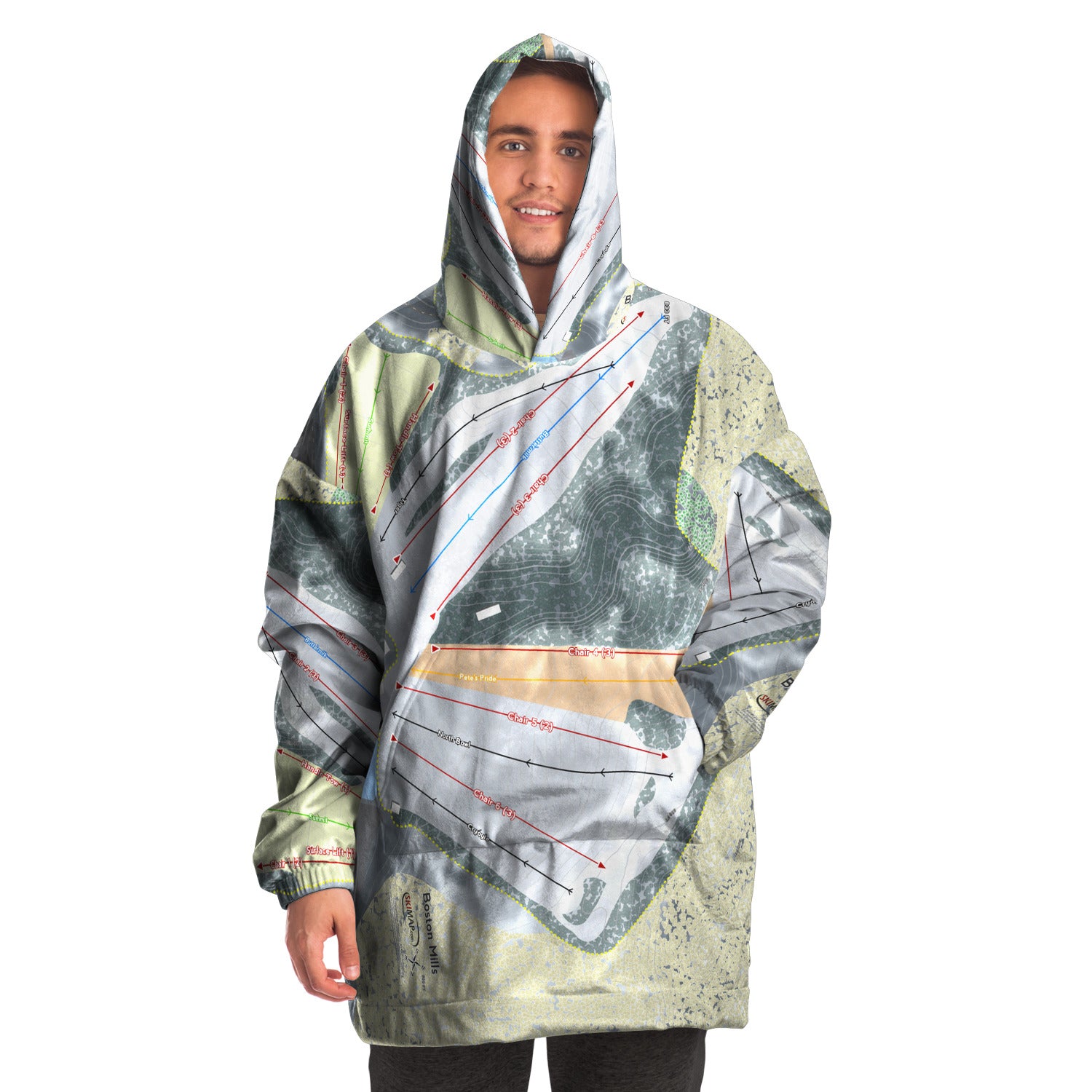 Boston Mills, Ohio Ski Trail Map - Snug Hoodie