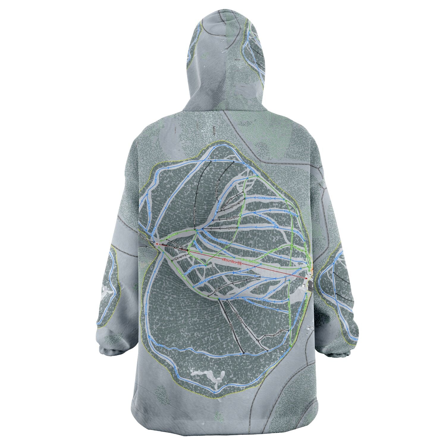 Ski Land, Alaska Ski Trail Map Snug Hoodie