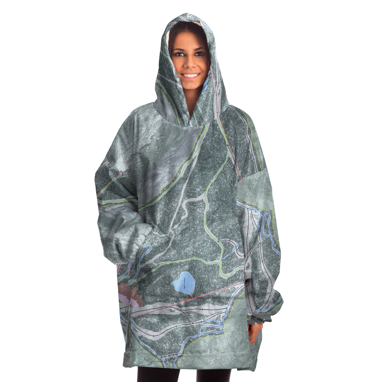 Middlebury Snow Bowl, Vermont Ski Trail Map - Snug Hoodie