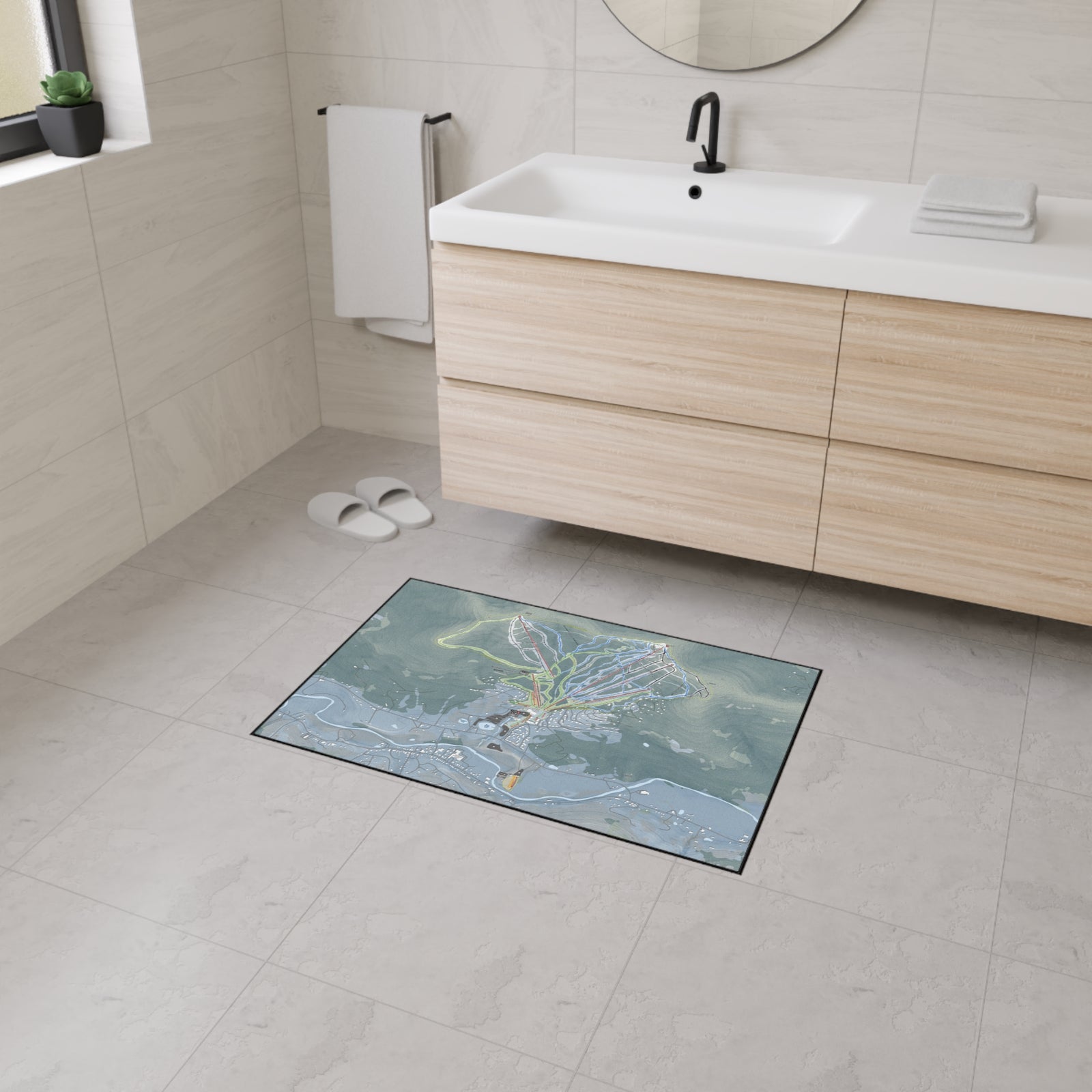 Windham Mountain, New York Ski Resort Map Heavy Duty Floor Mat