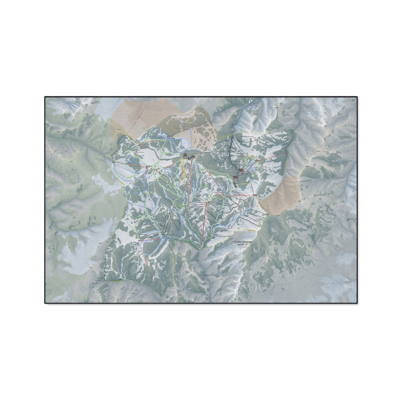 Powder Mountain, Utah Ski Resort Map Heavy Duty Floor Mat