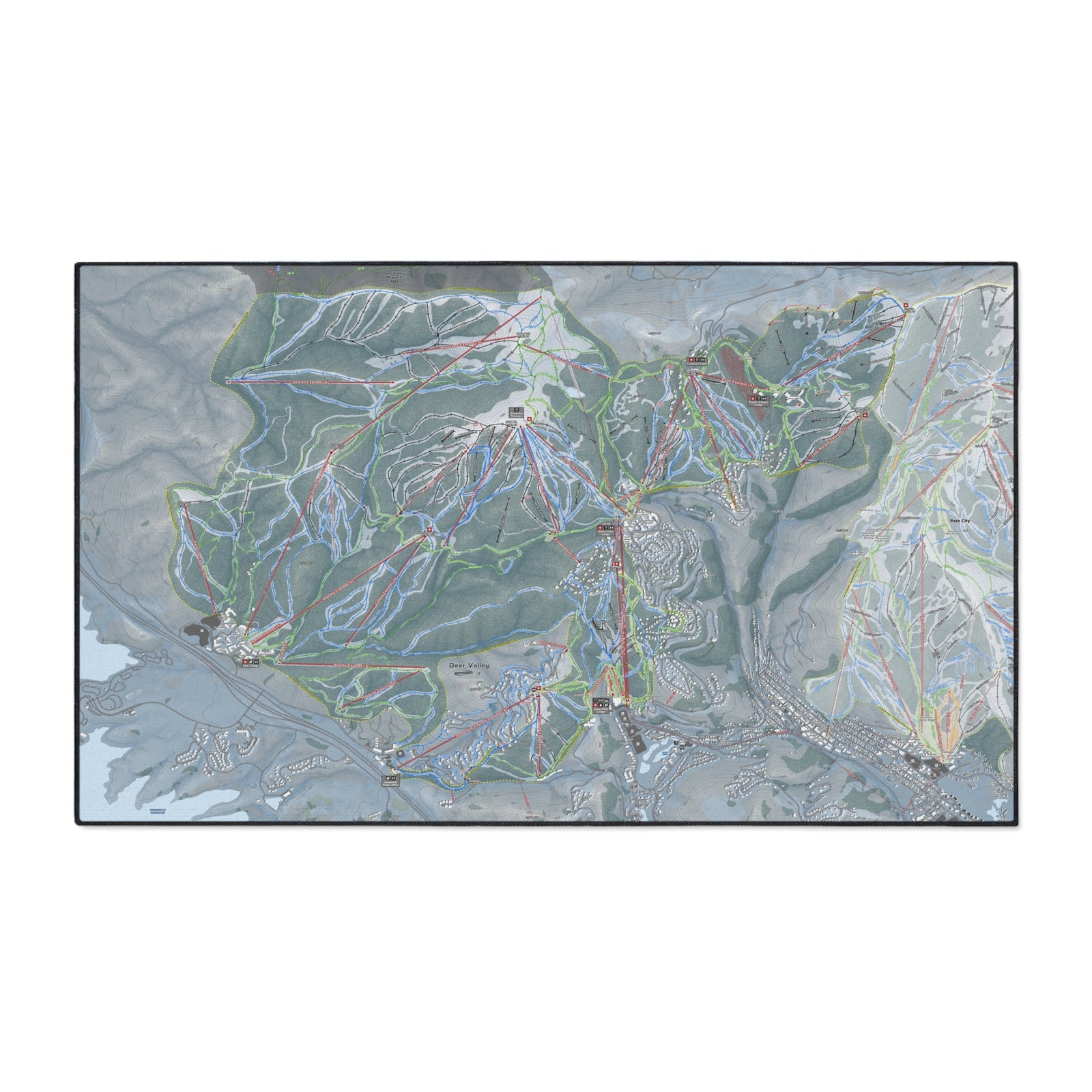 Deer Valley, Utah Ski Resort Map Heavy Duty Floor Mat