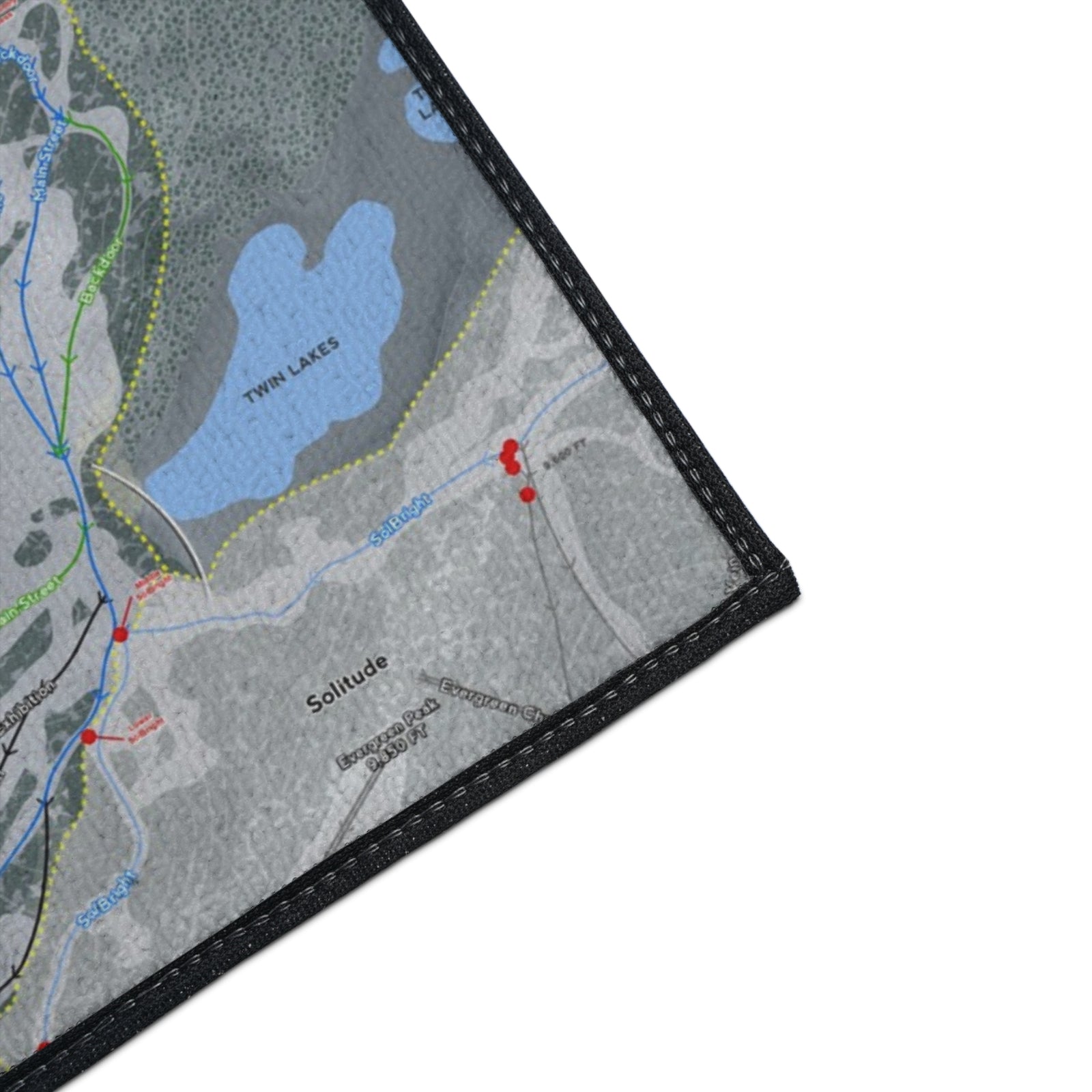 FISHER Little Cottonwood Canyon, Utah Ski Resort Map Heavy Duty Floor Mat