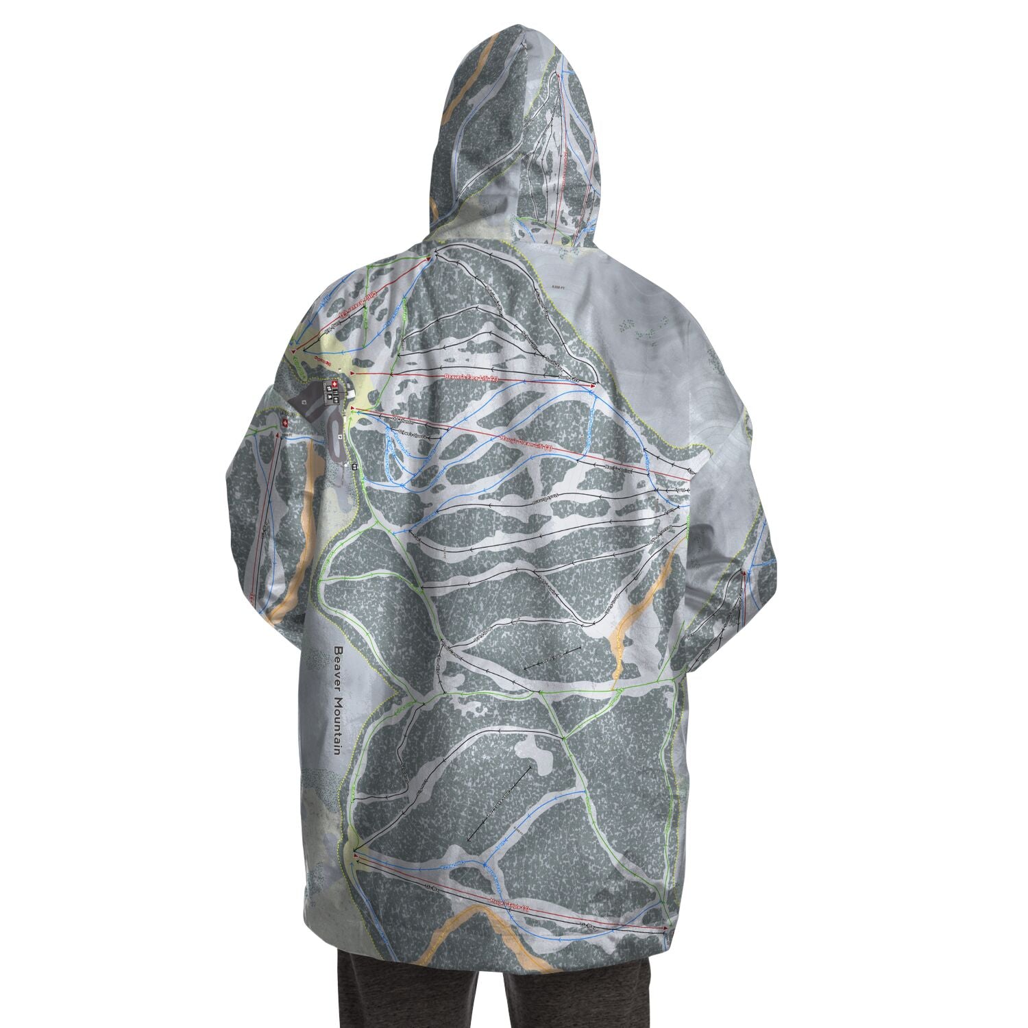 Beaver Mountain, Utah Ski Trail Map - Snug Hoodie