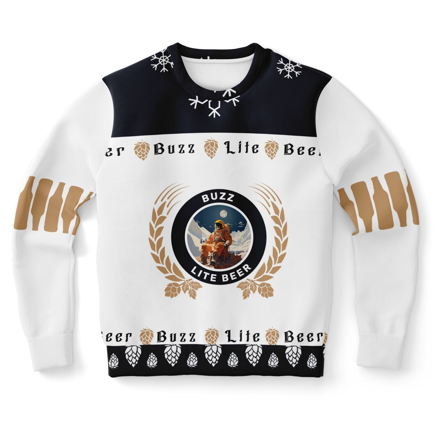 Buzz Lite Beer Ugly Christmas Sweater for Skiers - Fashion Sweatshirt