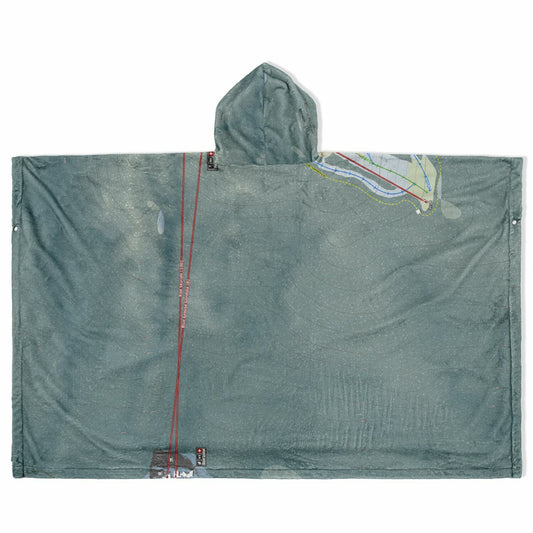 Grouse Mountain, British Columbia Ski Resort Map Flannel Blanket Poncho