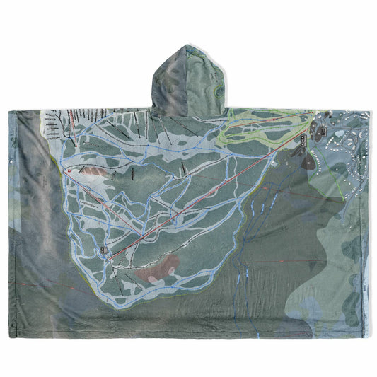 Fernie, British Columbia Ski Resort Map Flannel Blanket Poncho