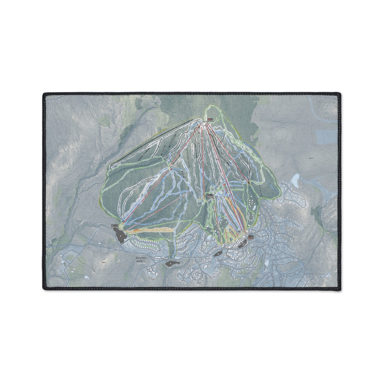 Stratton Mountain, Vermont Ski Resort Map Heavy Duty Floor Mat