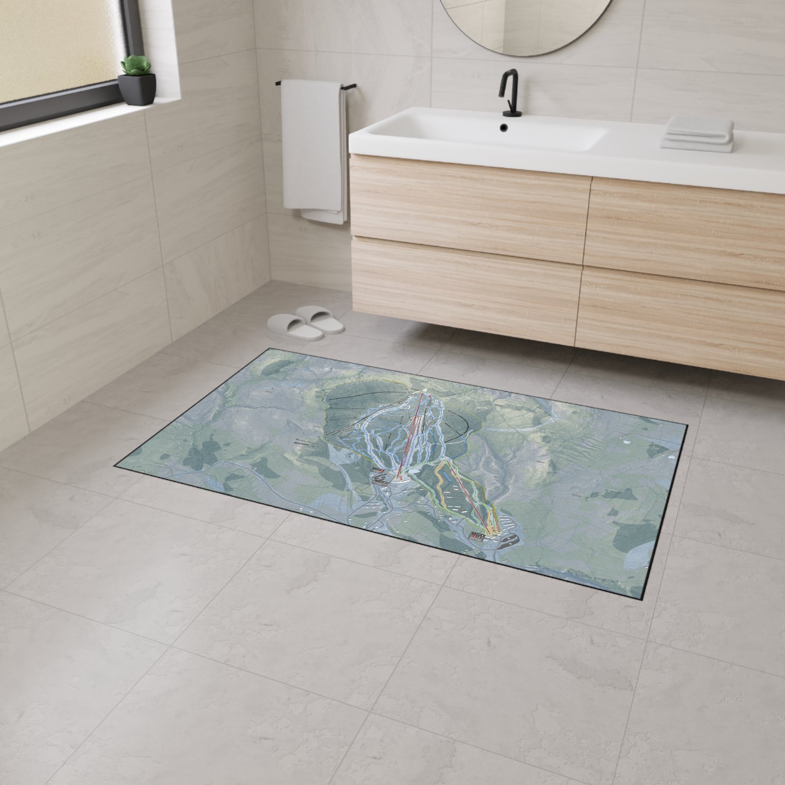 Burke Mountain, Vermont Ski Resort Map Heavy Duty Floor Mat