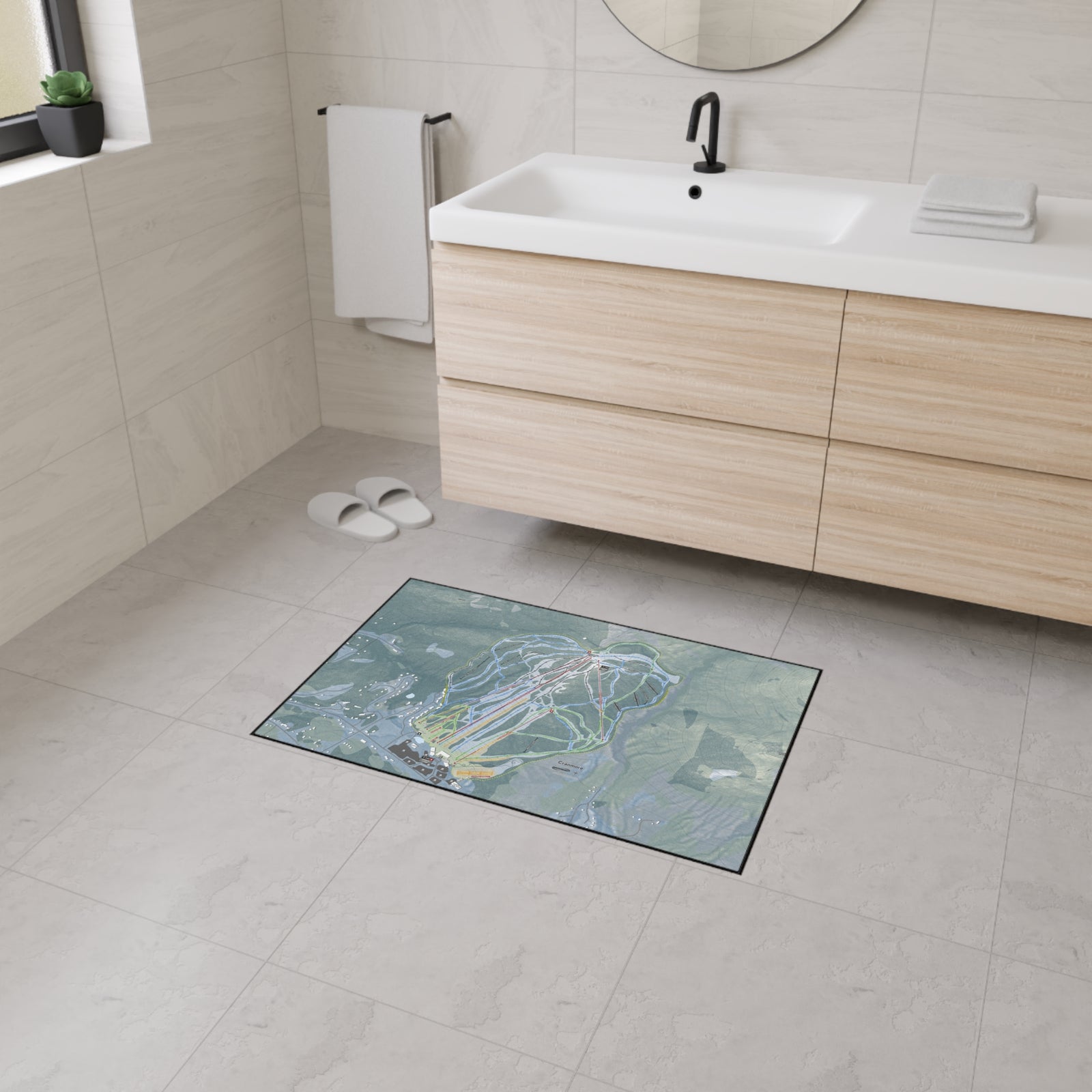 Cranmore Mountain, New Hampshire Ski Resort Map Heavy Duty Floor Mat