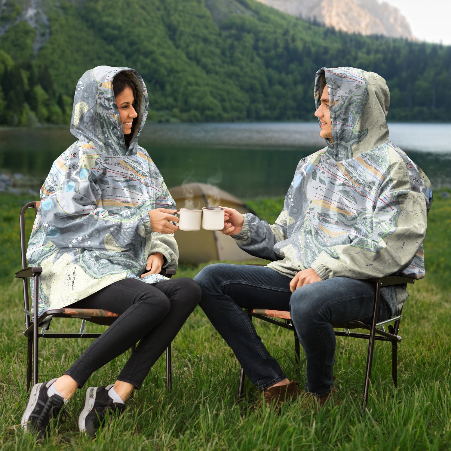 Boyne Highlands, Michigan Ski Trail Map Snug Hoodie