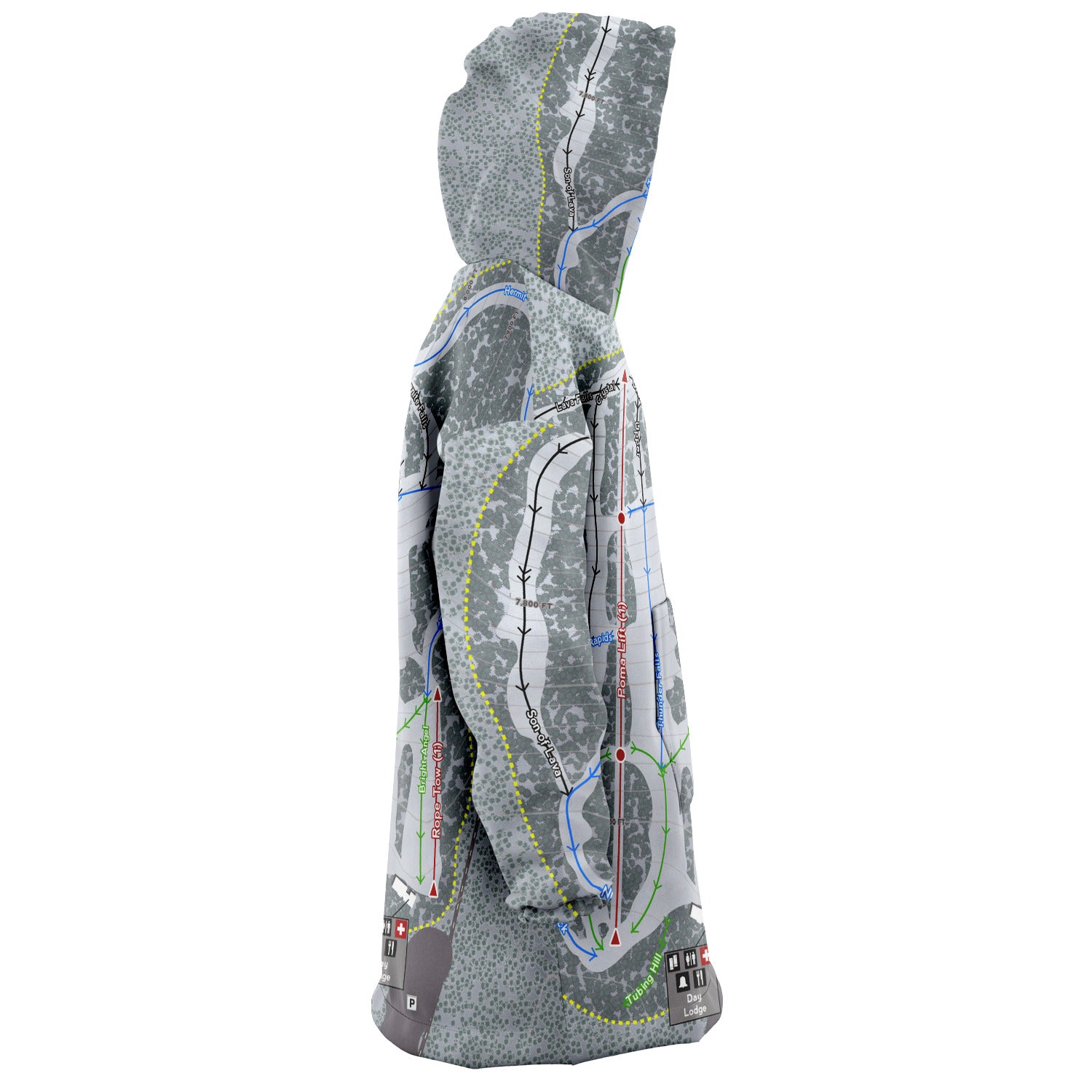 Elk Ridge, Arizona Ski Trail Map Snug Hoodie