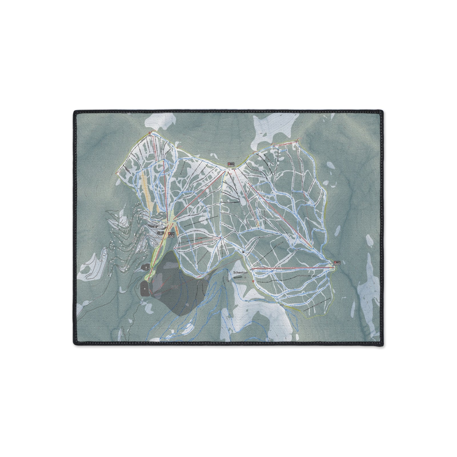 Schweitzer, Idaho Ski Resort Map Heavy Duty Floor Mat