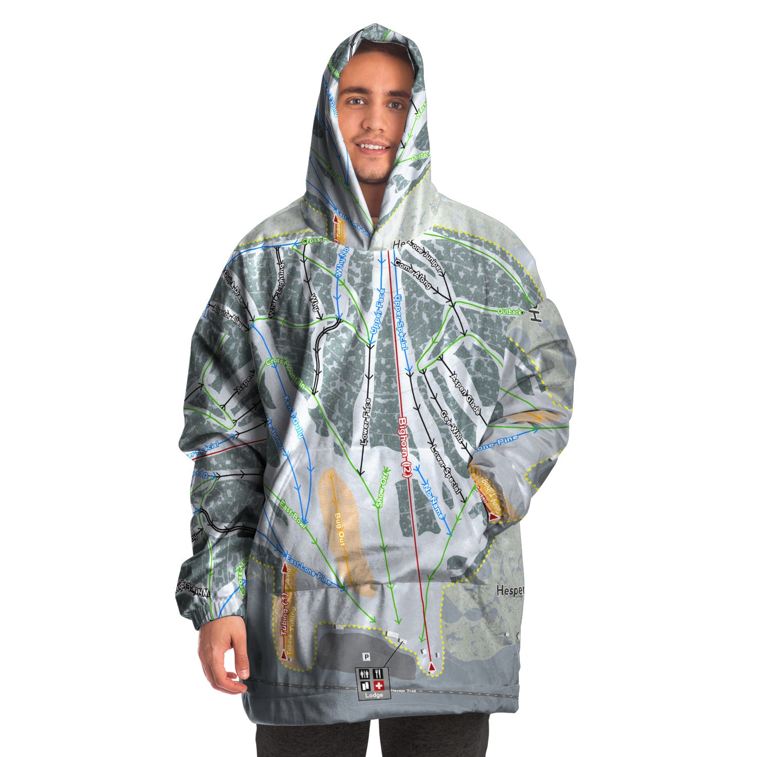 Hesperus, Colorado Ski Trail Map - Snug Hoodie