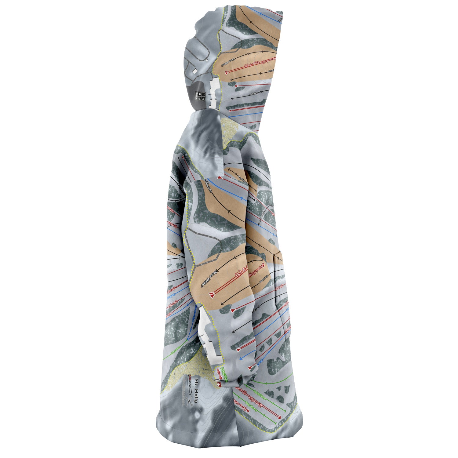 Mt Holly, Michigan Ski Trail Map Snug Hoodie