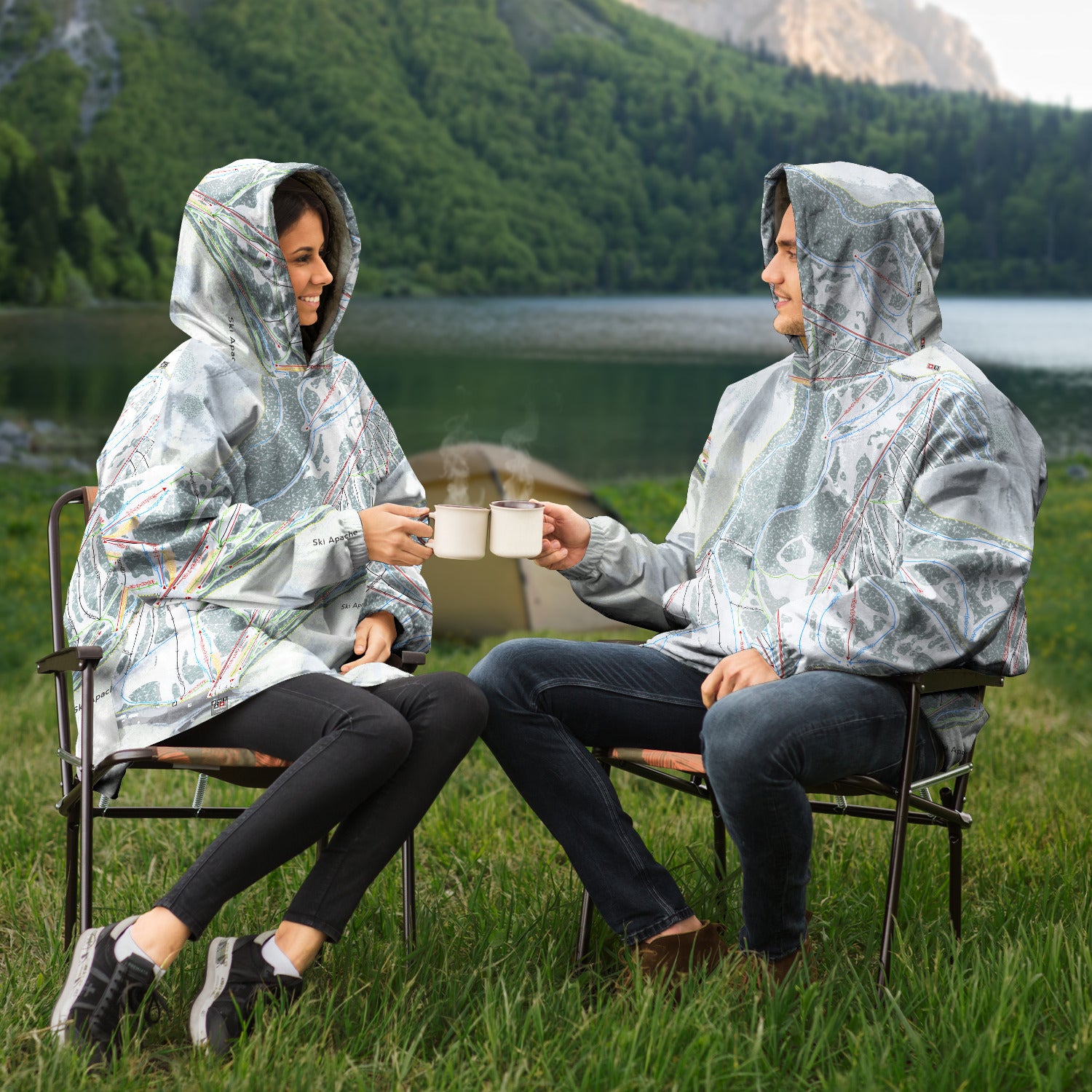 Ski Apache, New Mexico Ski Trail Map - Snug Hoodie