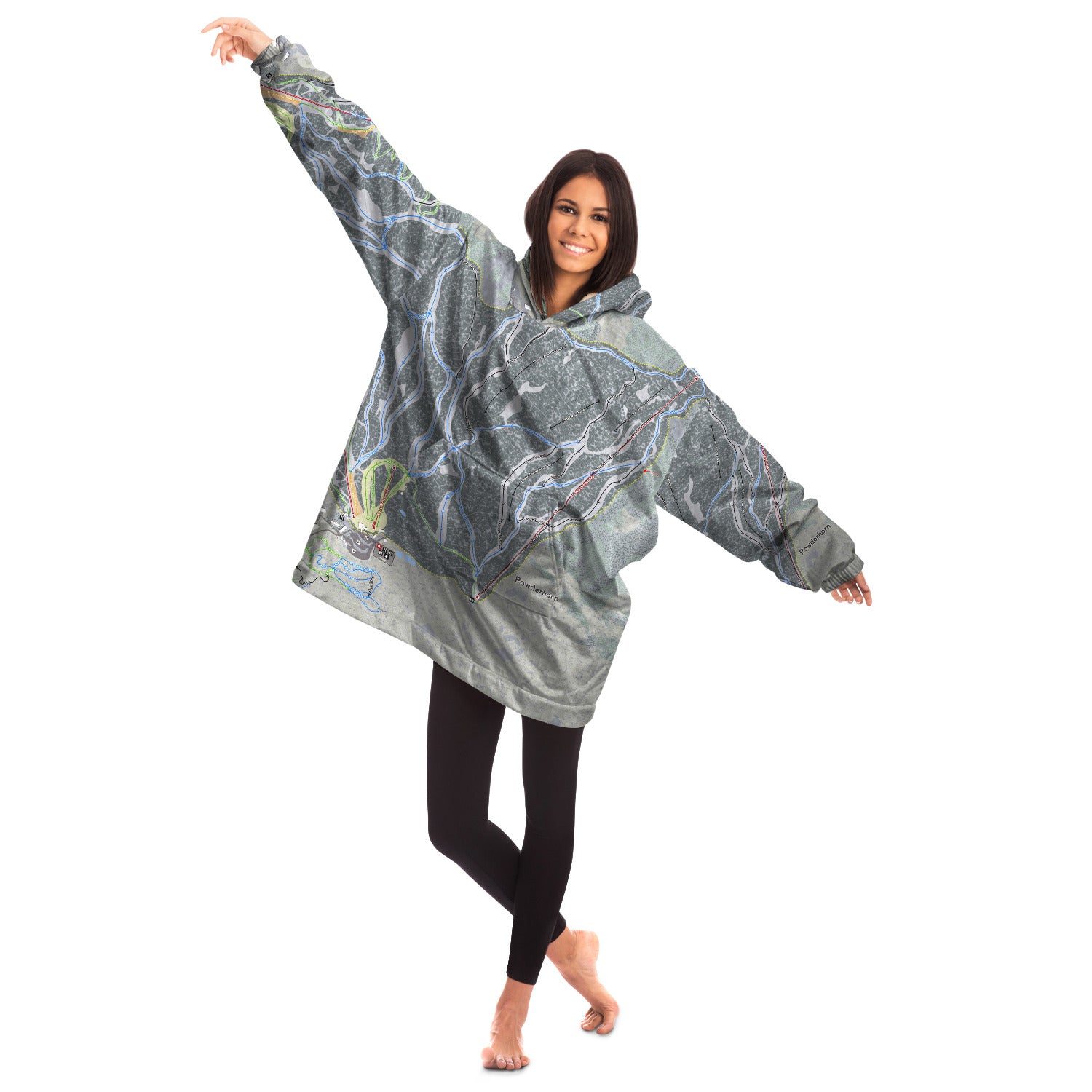 Powderhorn, Colorado Ski Trail Map - Snug Hoodie