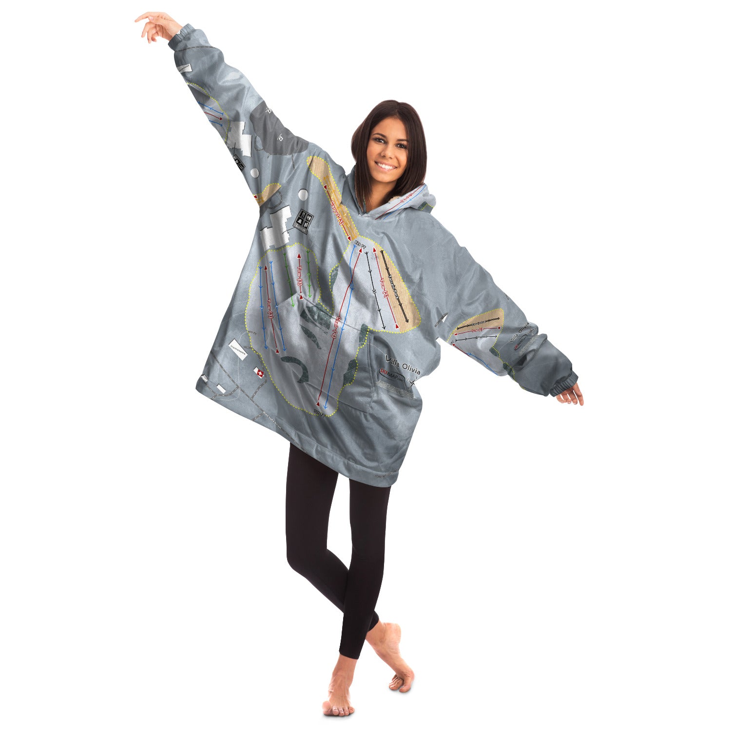 Villa Olivia, Illinois Ski Trail Map - Snug Hoodie
