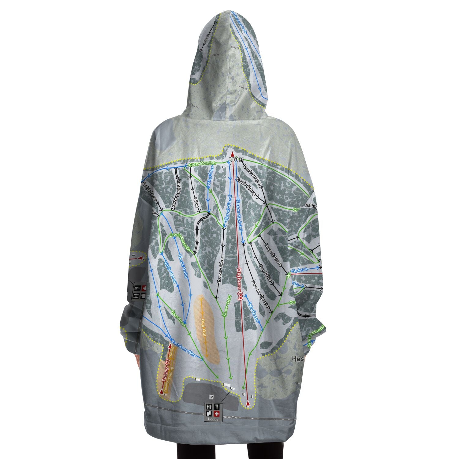 Hesperus, Colorado Ski Trail Map - Snug Hoodie