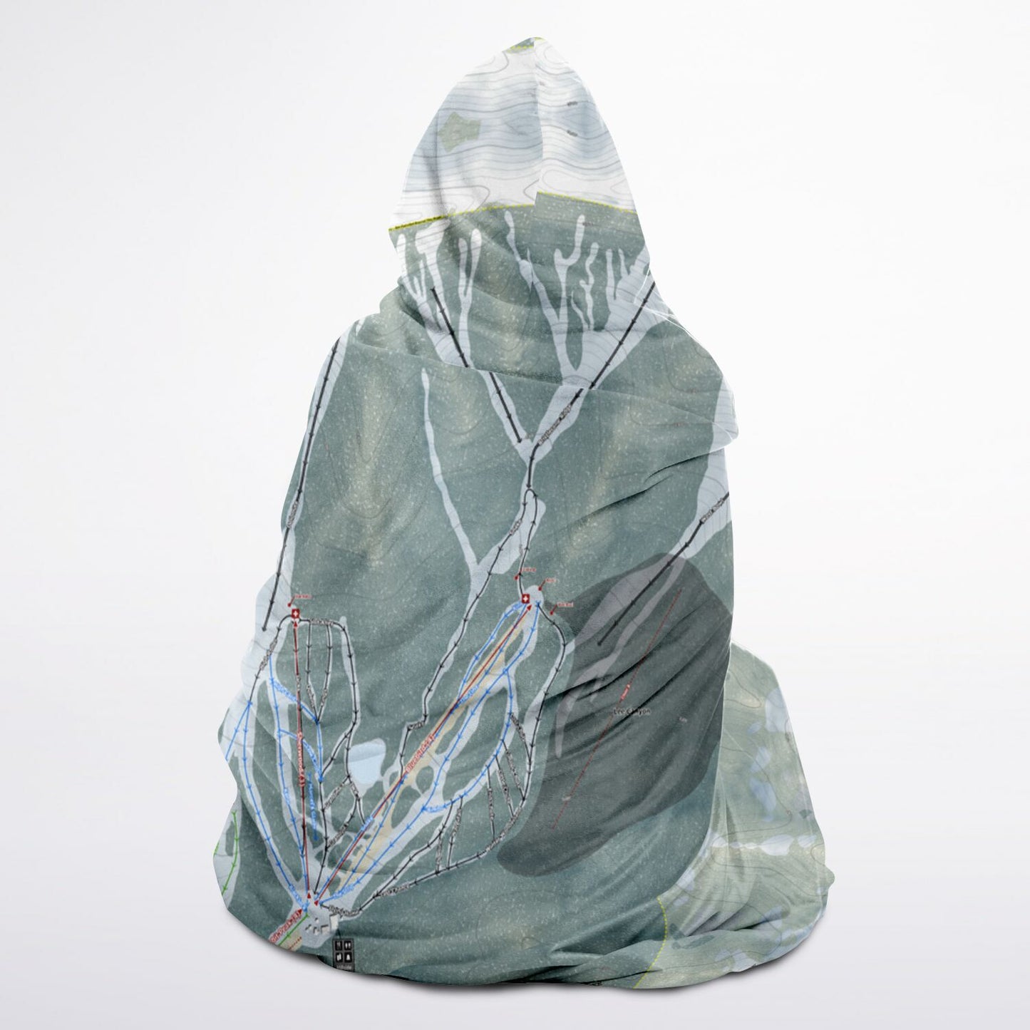 Lee Canyon, Nevada Ski Trail Map - Youth Hooded Blanket