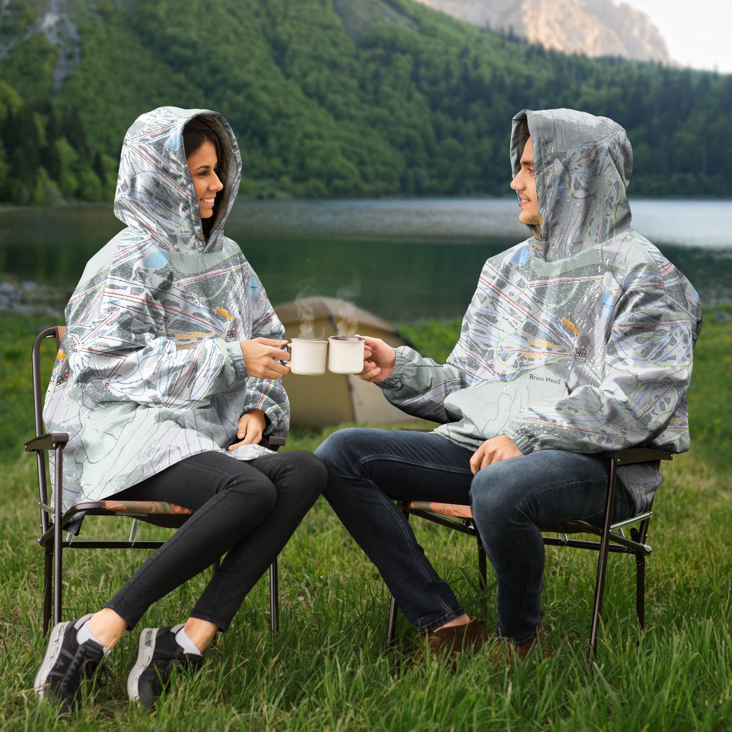 Brian Head, Utah Ski Trail Map - Snug Hoodie