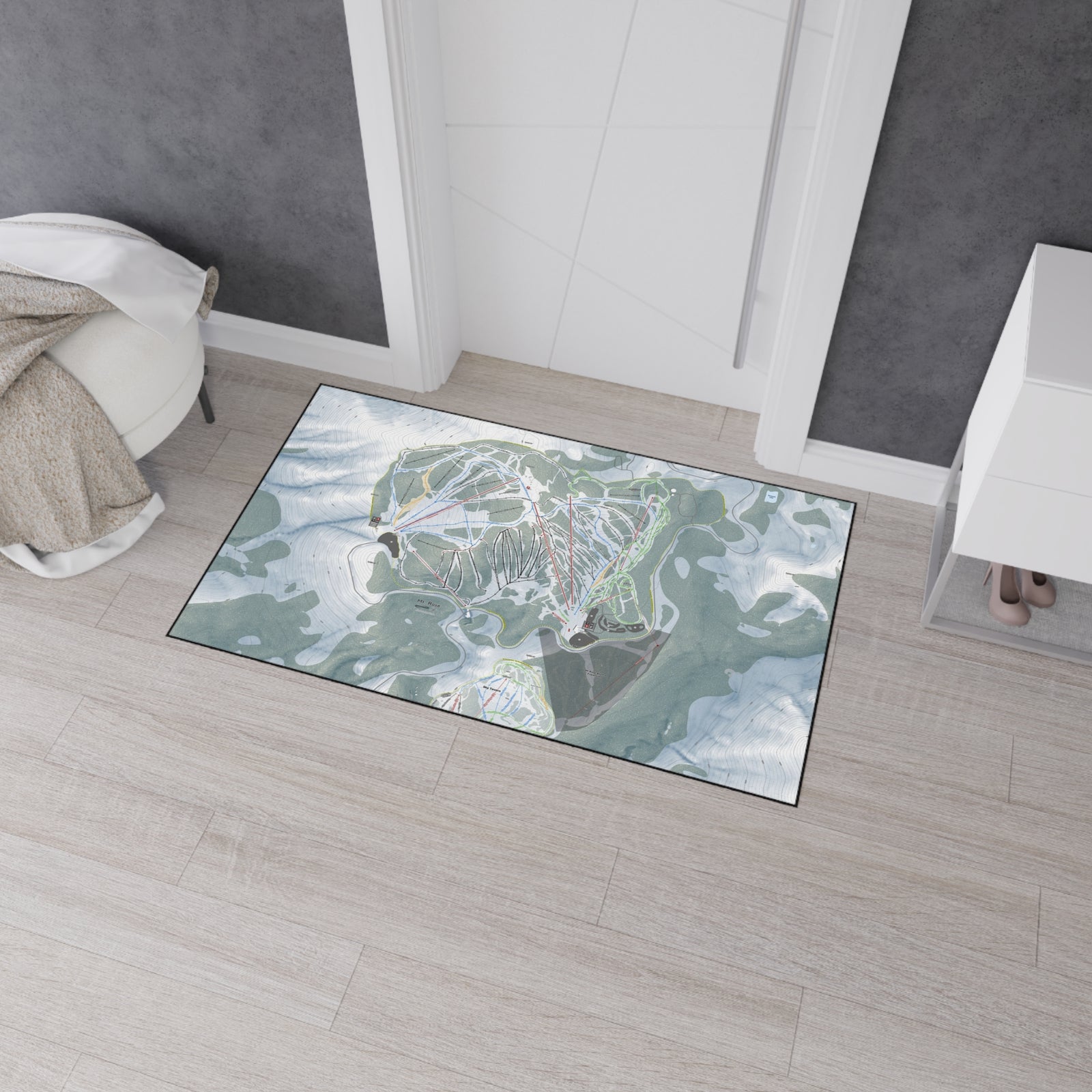 Mt Rose, Nevada Ski Resort Map Heavy Duty Floor Mat