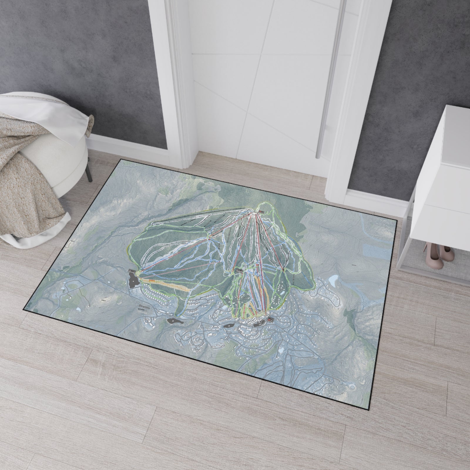 Stratton Mountain, Vermont Ski Resort Map Heavy Duty Floor Mat