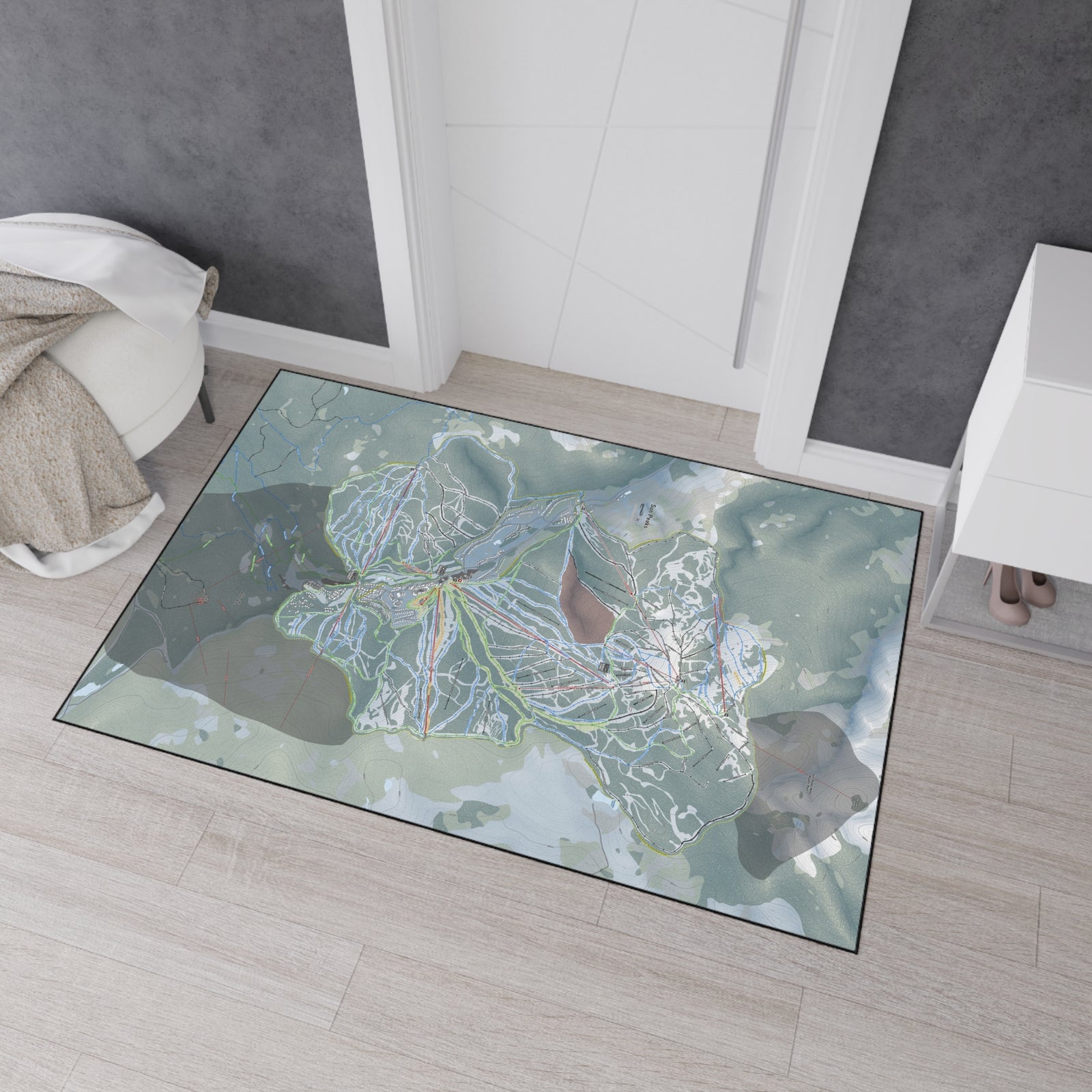 Sun Peaks, British Columbia Ski Resort Map Heavy Duty Floor Mat