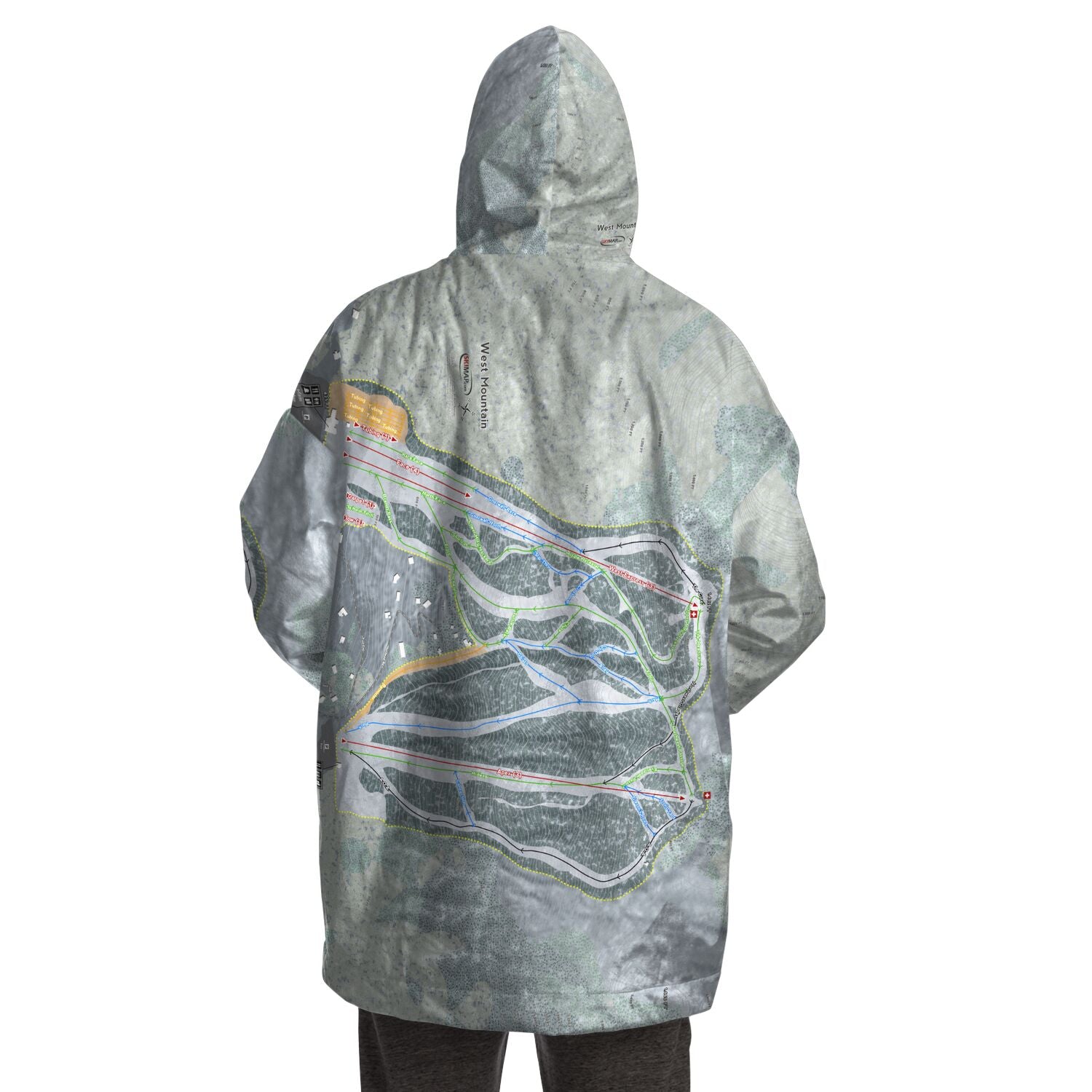 West Mountain, New York Ski Trail Map Snug Hoodie