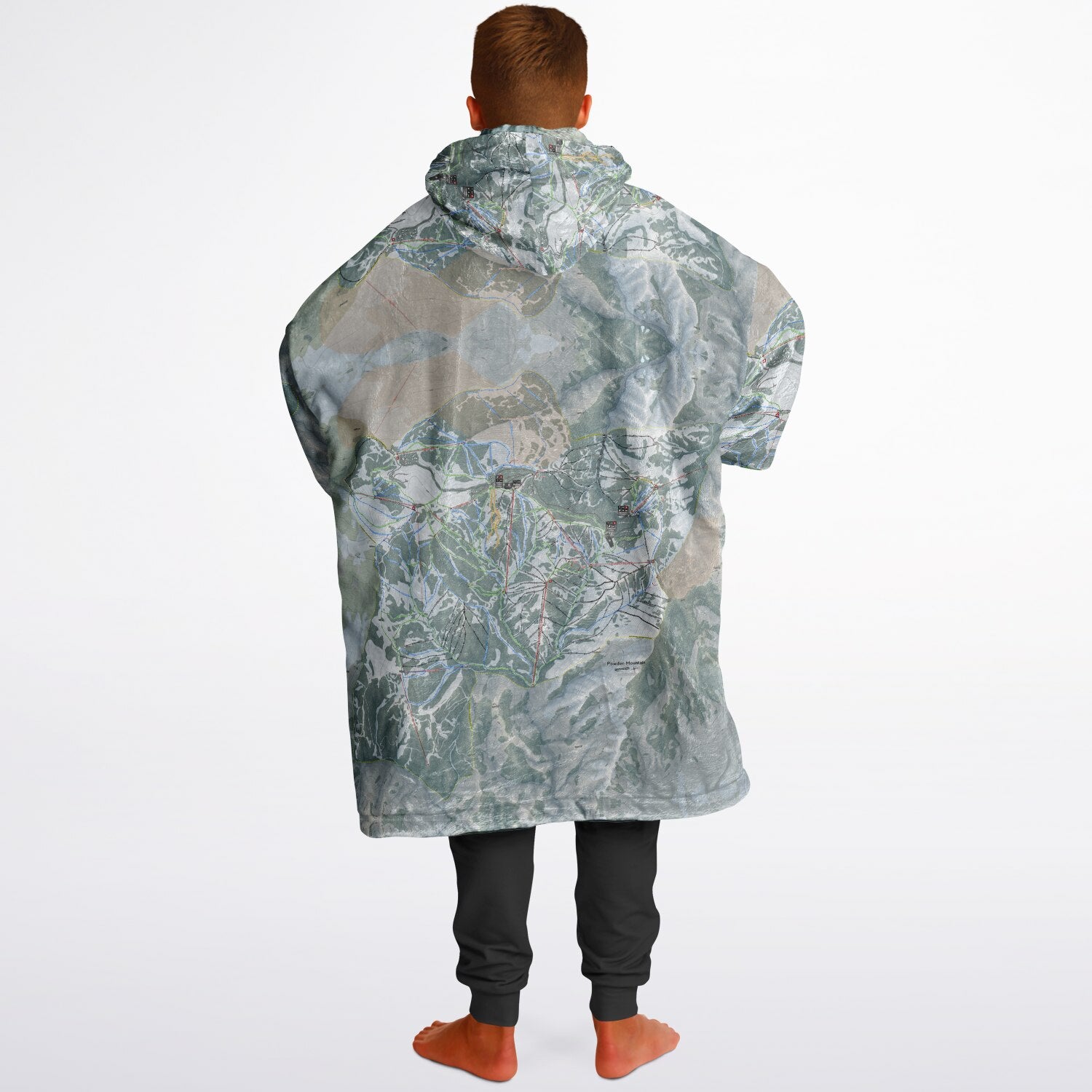 Powder Mountain, Utah Ski Resort Map Youth Reversible Snug Hoodie