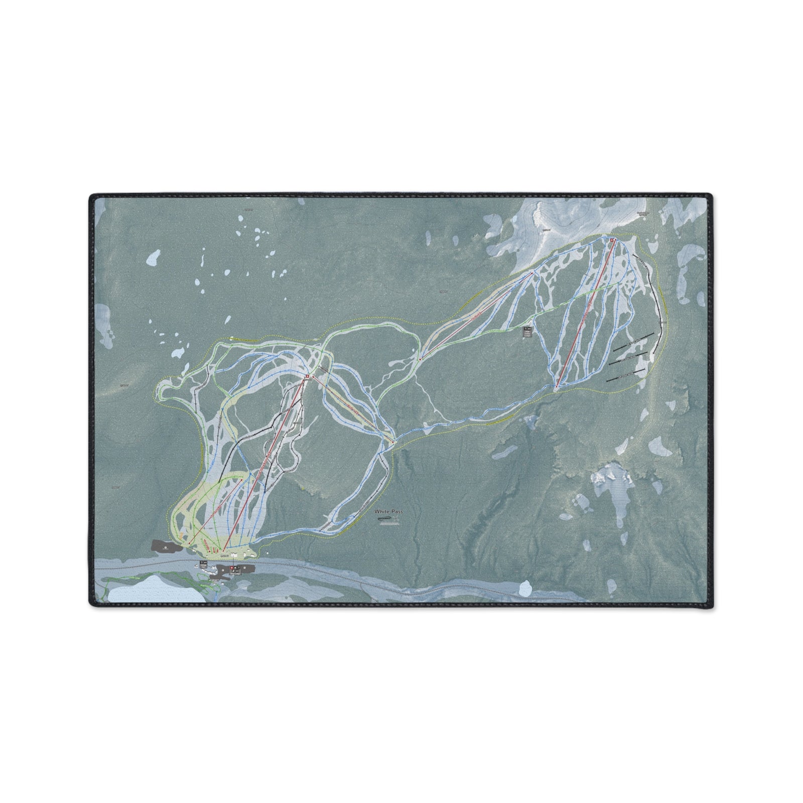 White Pass, Washington Ski Resort Map Heavy Duty Floor Mat