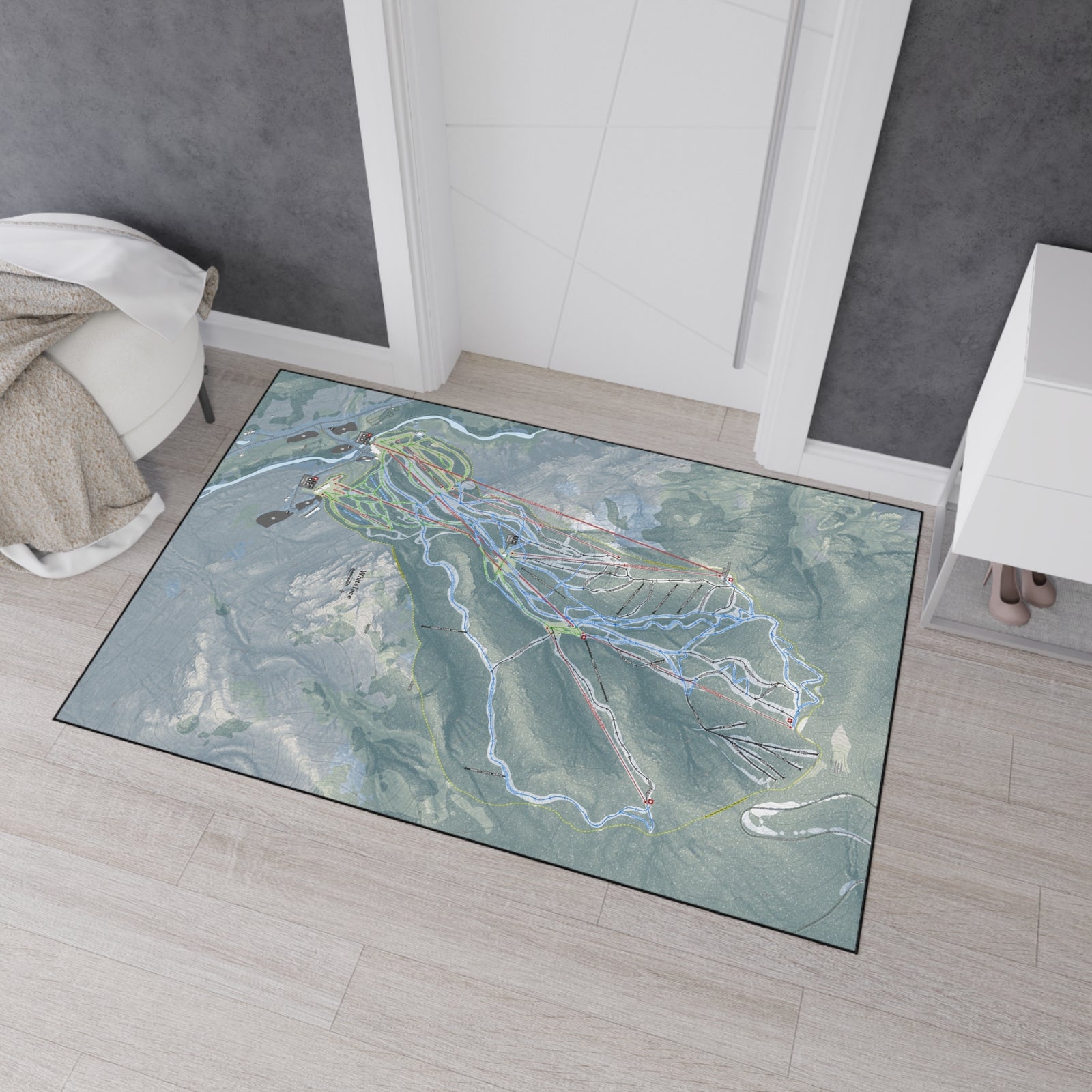 Whiteface Mountain, New York Ski Resort Map Heavy Duty Floor Mat
