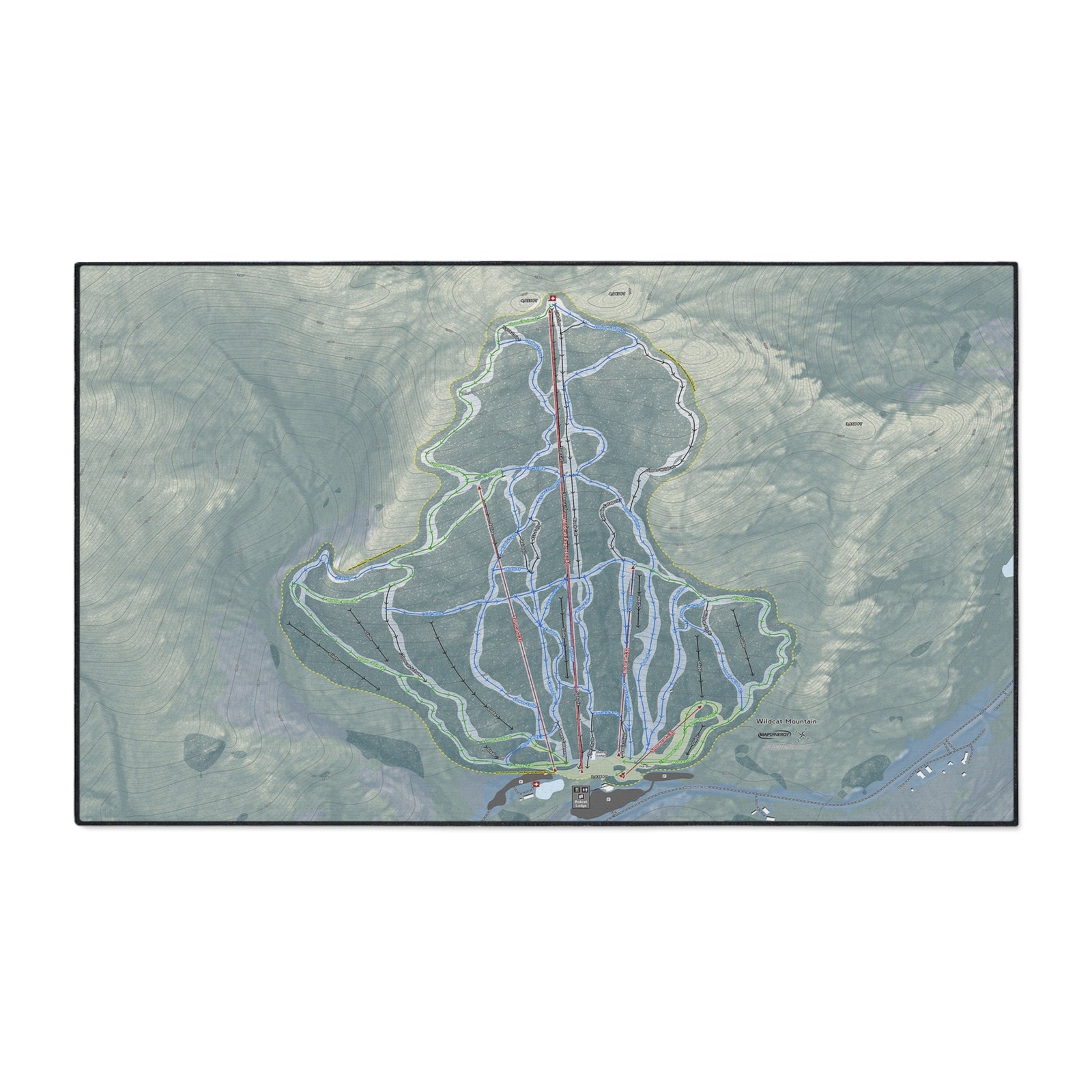 Wildcat Mountain, New Hampshire Ski Resort Map Heavy Duty Floor Mat