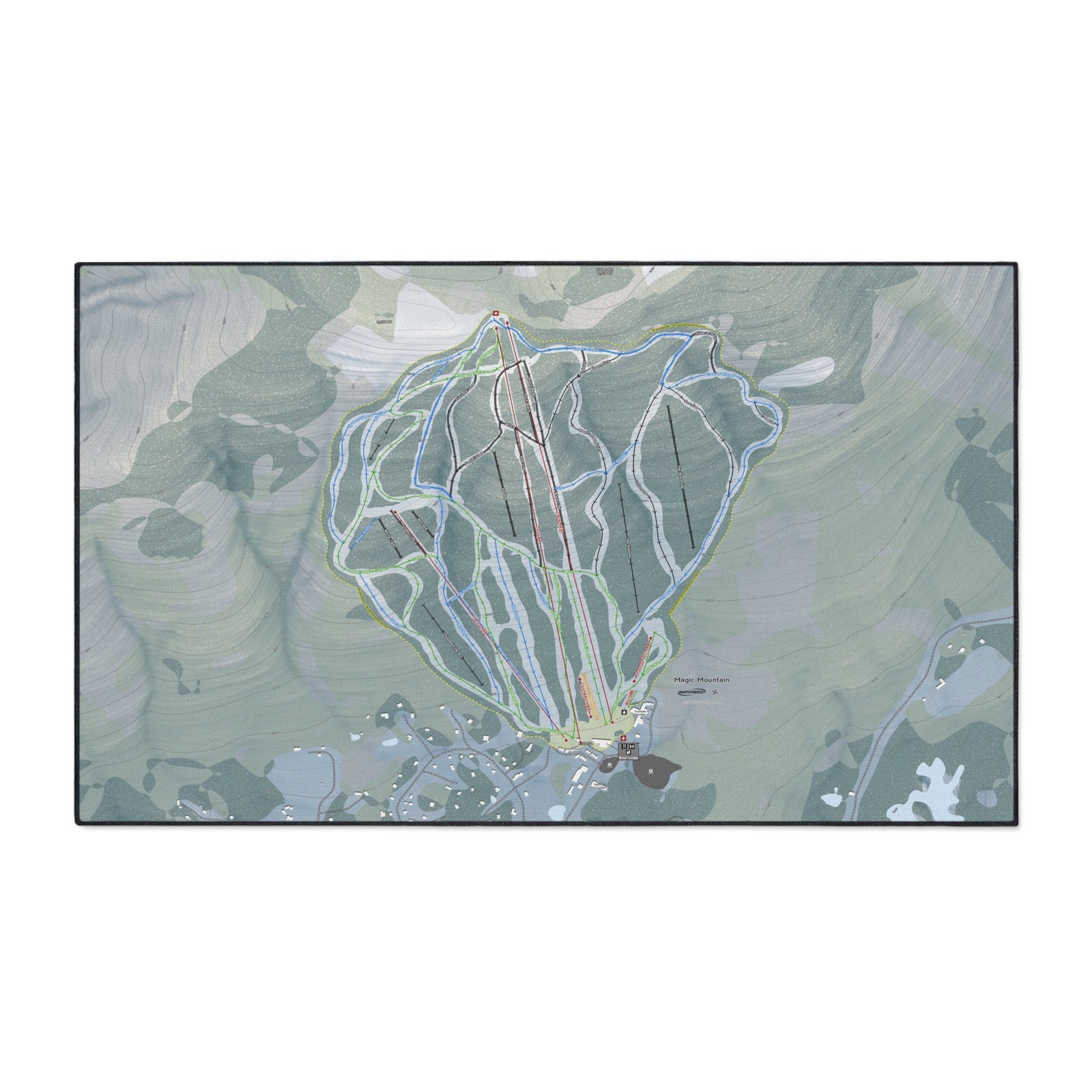 Magic Mountain, Vermont Ski Resort Map Heavy Duty Floor Mat