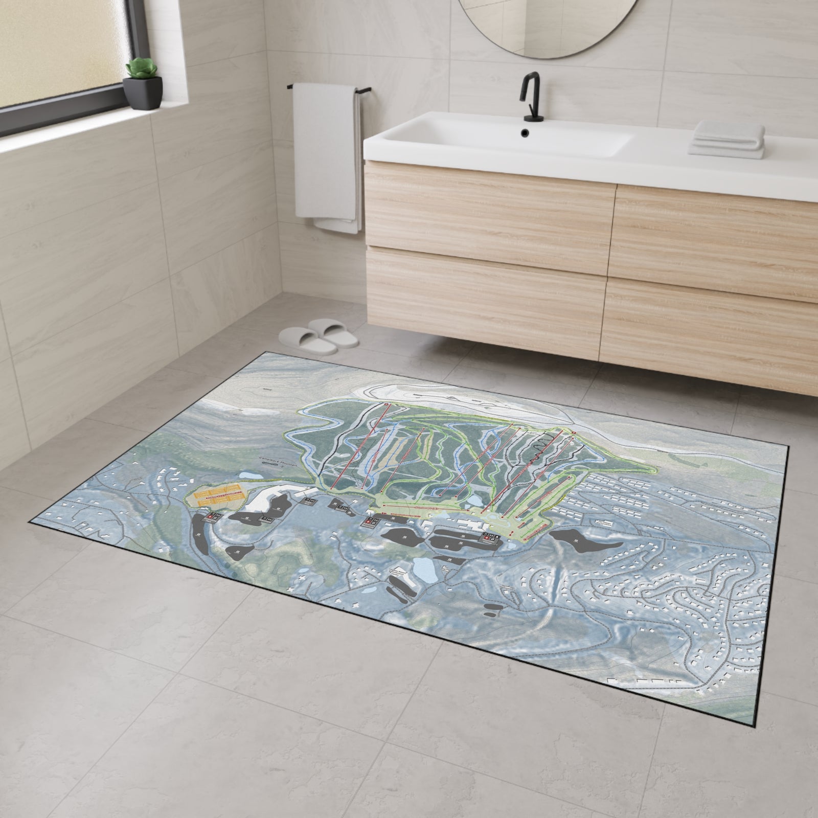 Camelback Mountain, Pennsylvania Ski Resort Map Heavy Duty Floor Mat