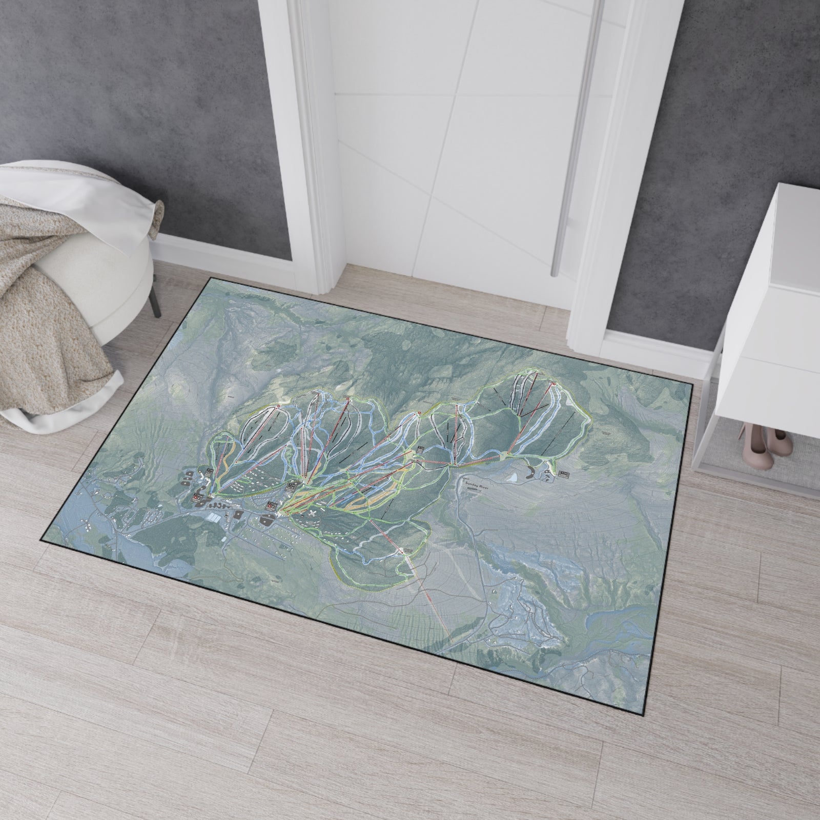 Sunday River, Maine Ski Resort Map Heavy Duty Floor Mat