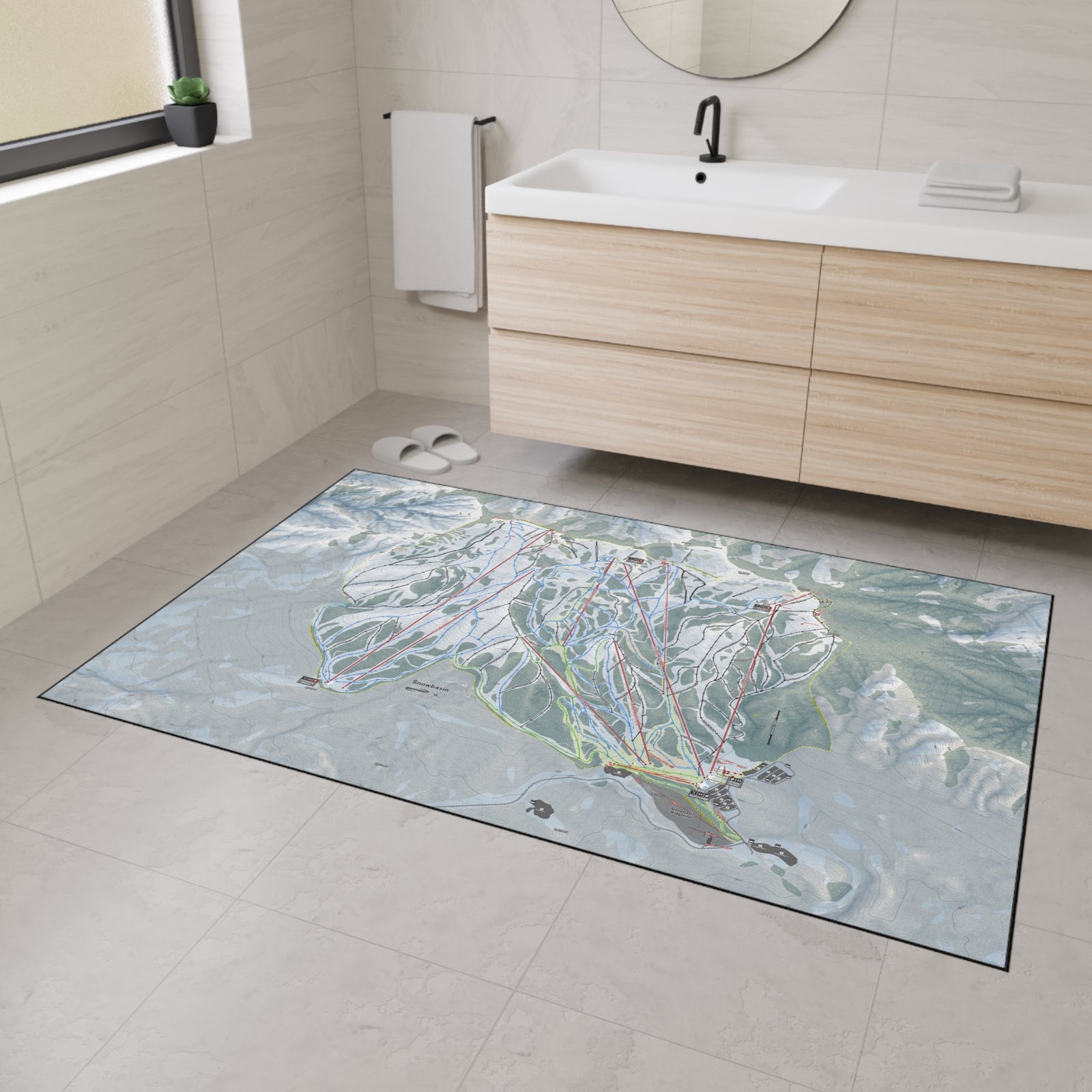 Snowbasin, Utah Ski Resort Map Heavy Duty Floor Mat