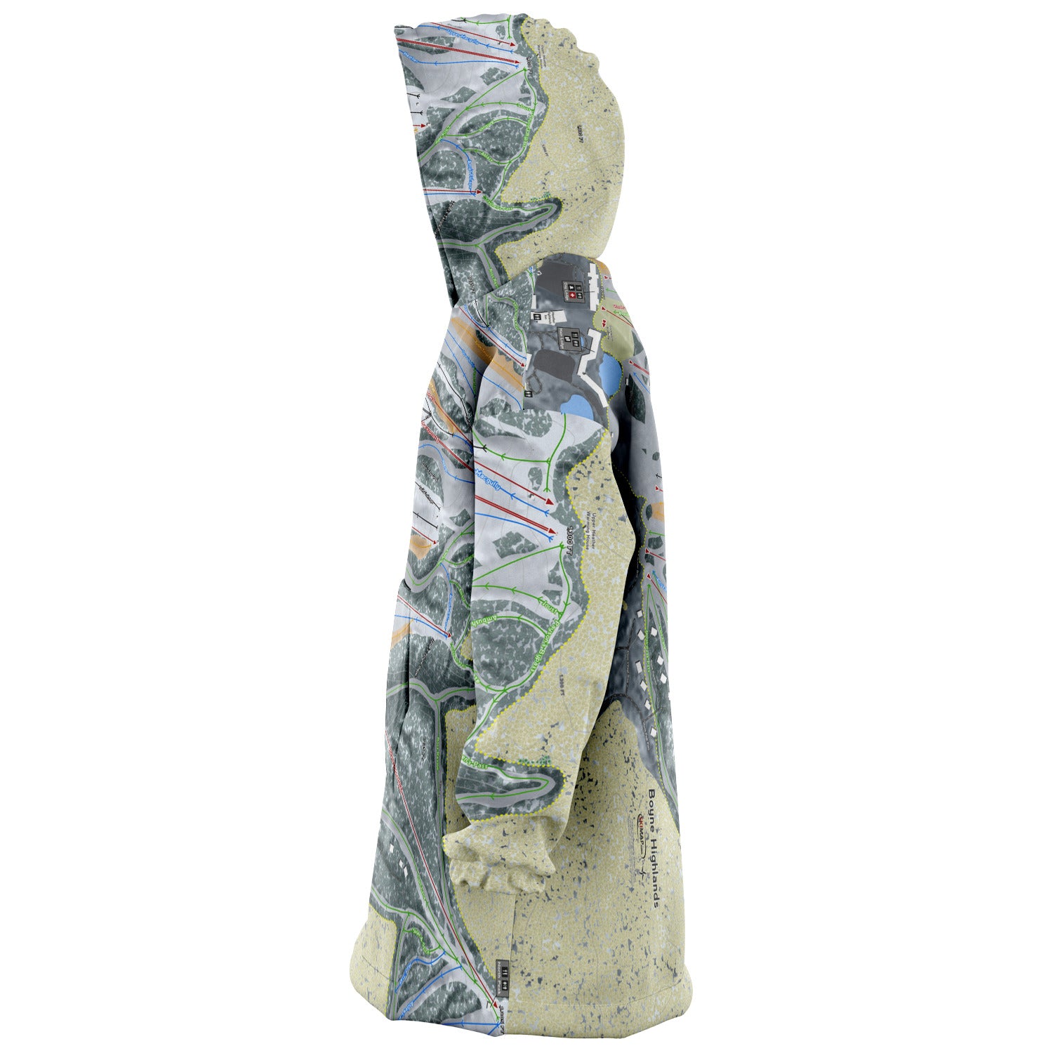 Boyne Highlands, Michigan Ski Trail Map Snug Hoodie