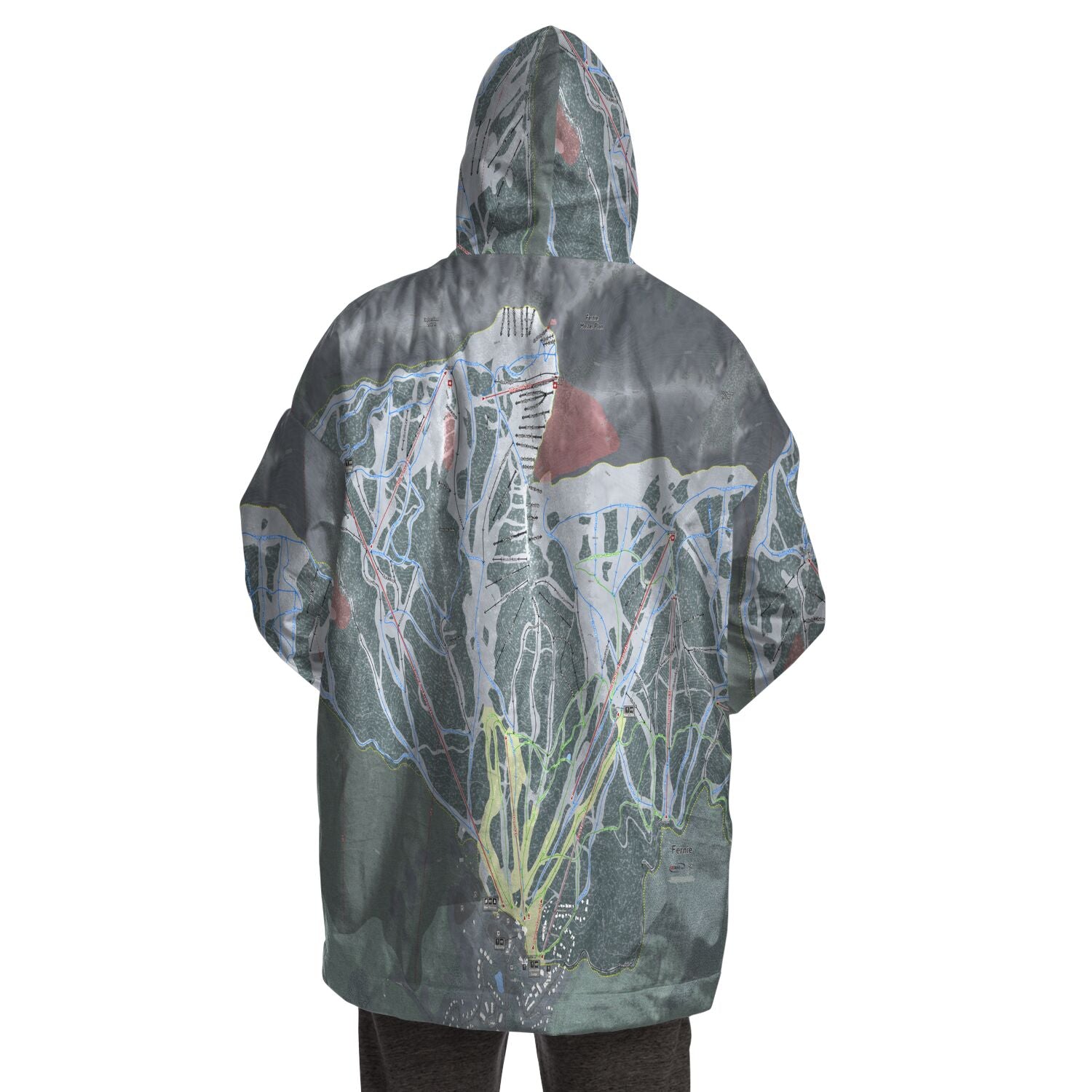 Fernie, British Columbia Ski Trail Map - Snug Hoodie