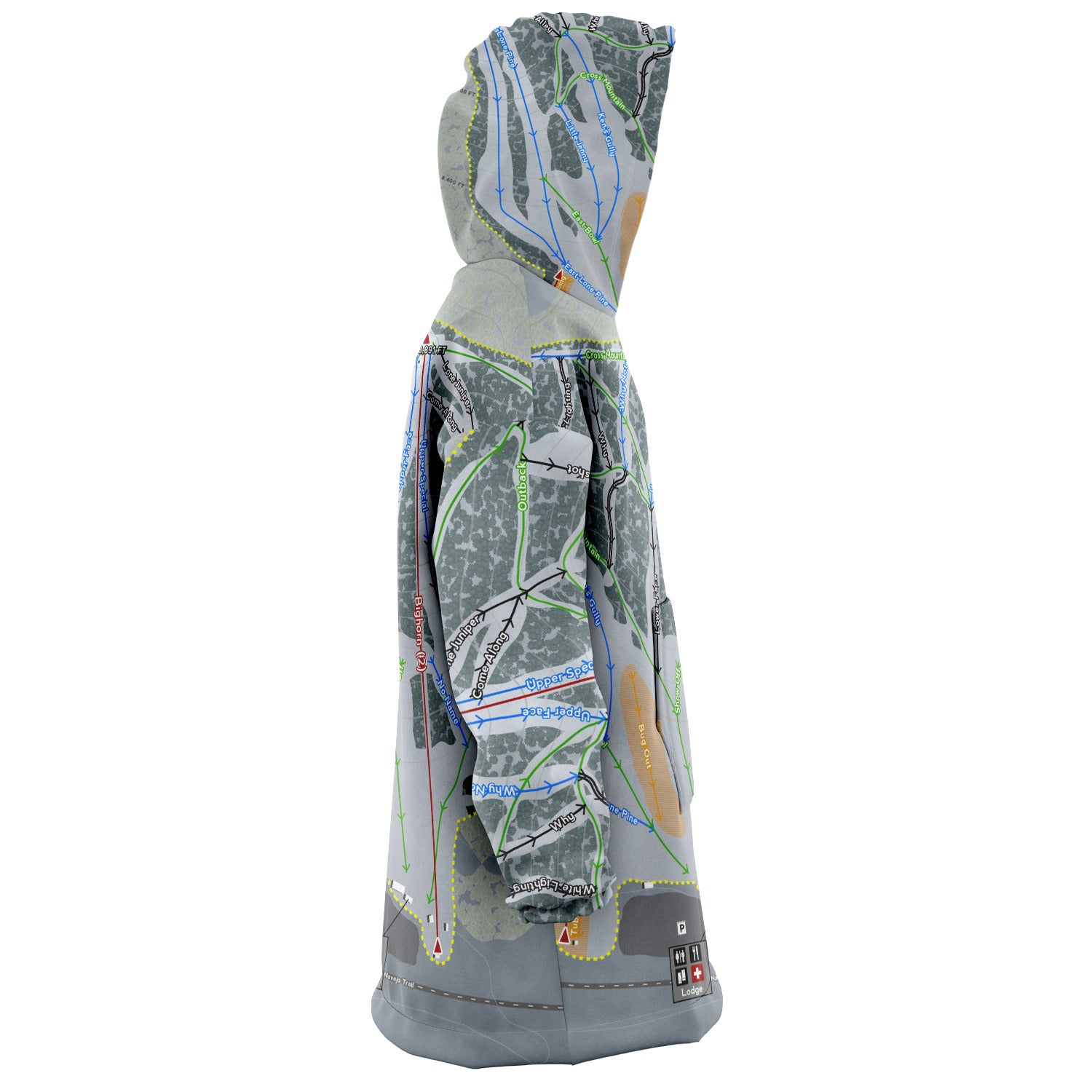Hesperus, Colorado Ski Trail Map - Snug Hoodie
