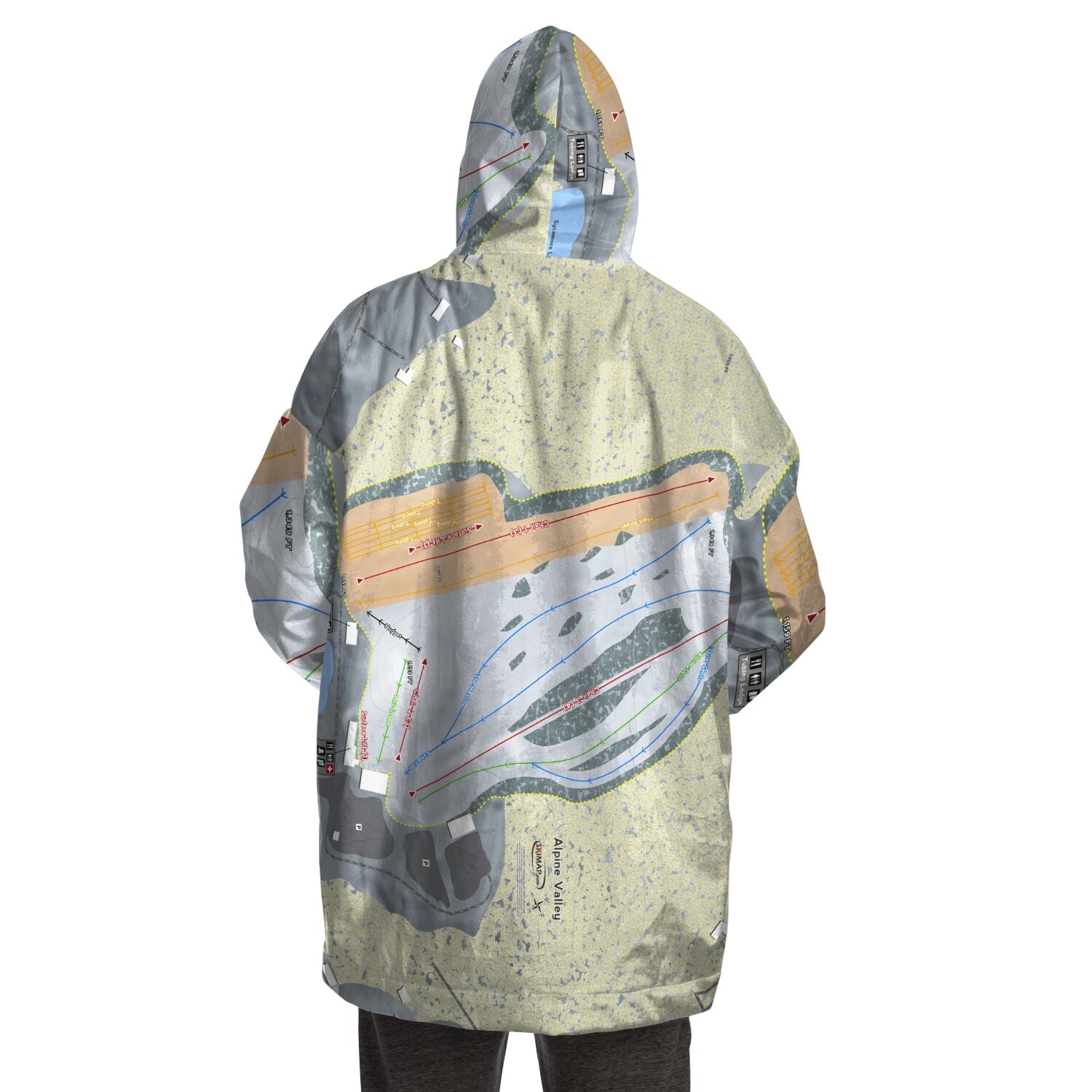 Alpine Valley, Ohio Ski Trail Map - Snug Hoodie