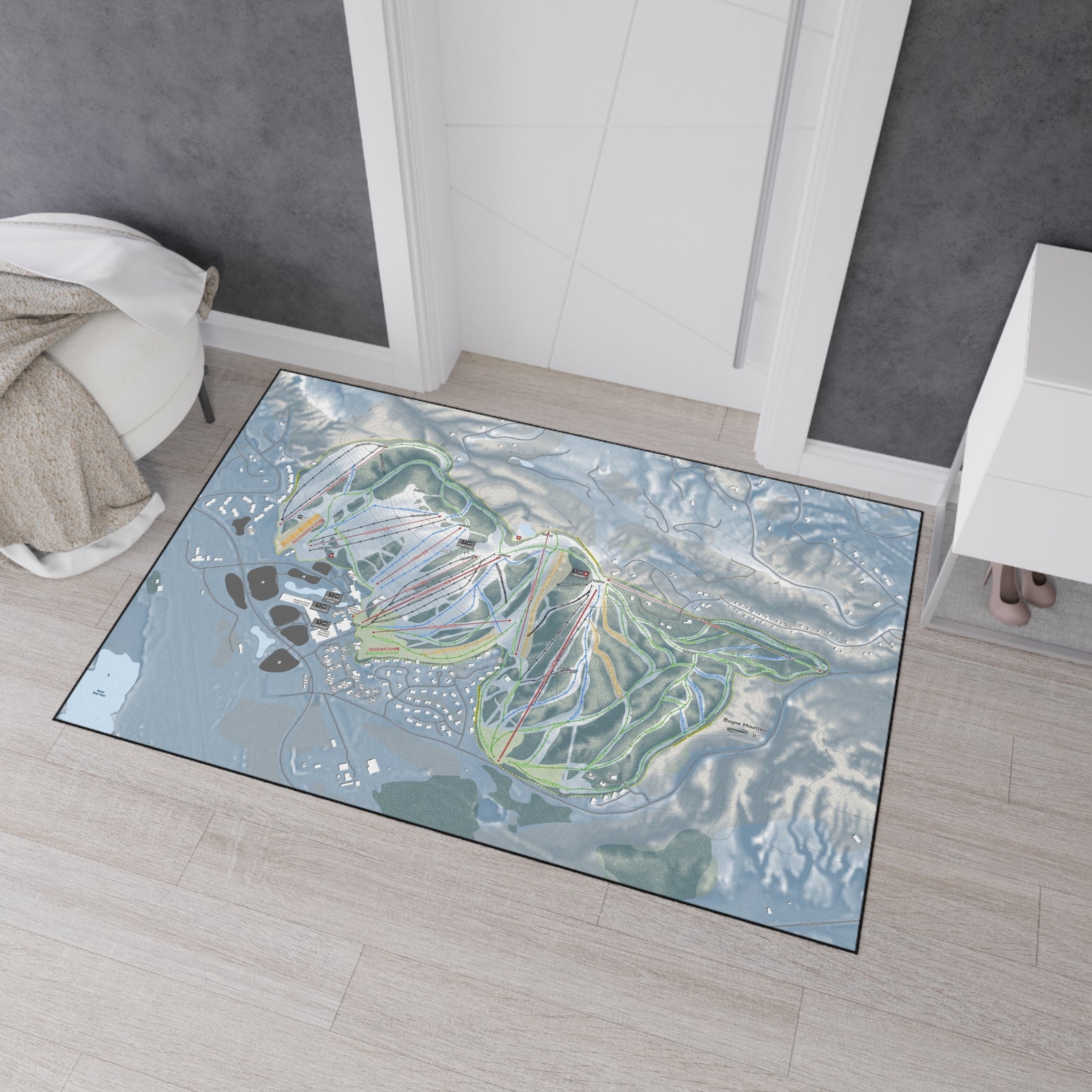Boyne Mountain, Michigan Ski Resort Map Heavy Duty Floor Mat