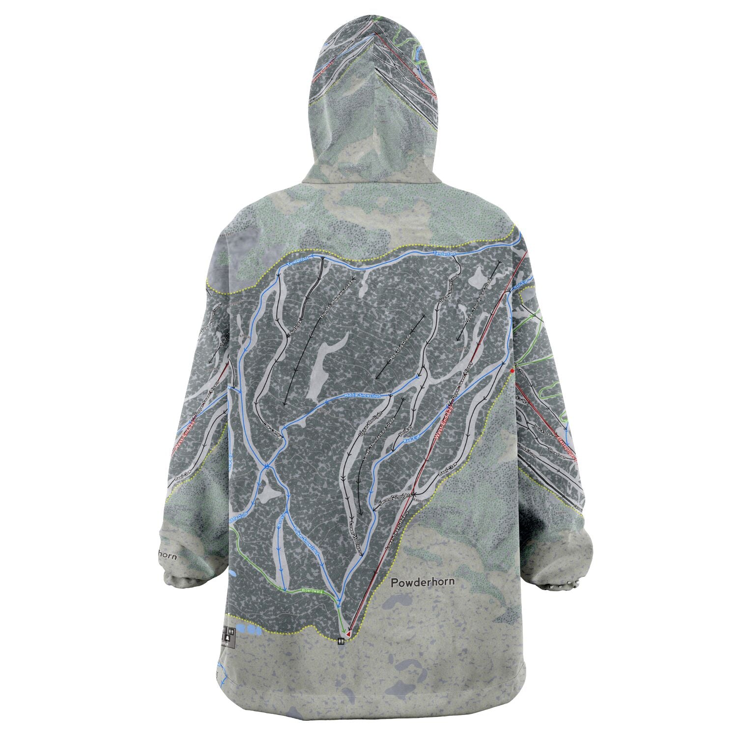 Powderhorn, Colorado Ski Trail Map - Snug Hoodie