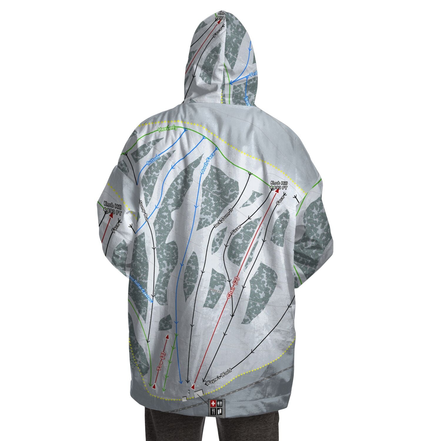 Sitz mark, Washington Ski Trail Map - Snug Hoodie - Powderaddicts