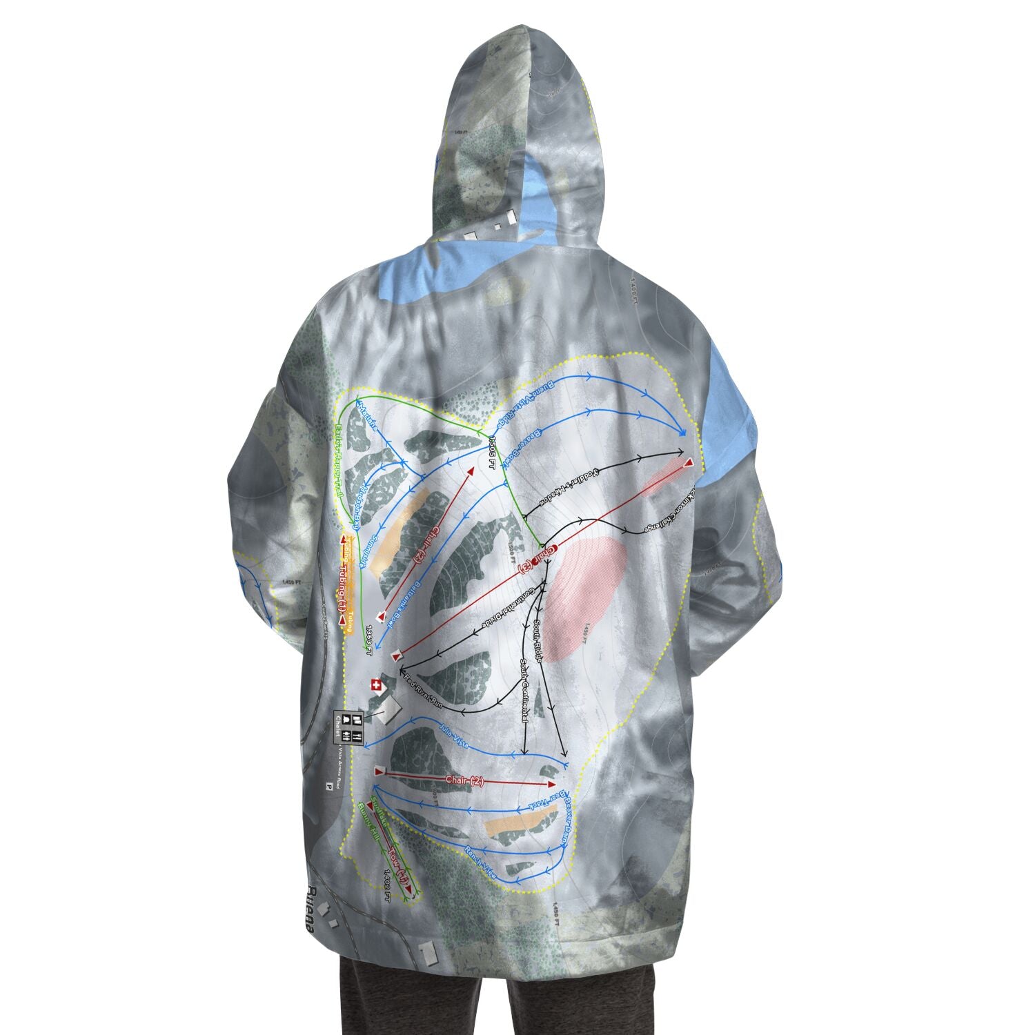 Buena Vista, Minnesota Ski Trail Map Snug Hoodie