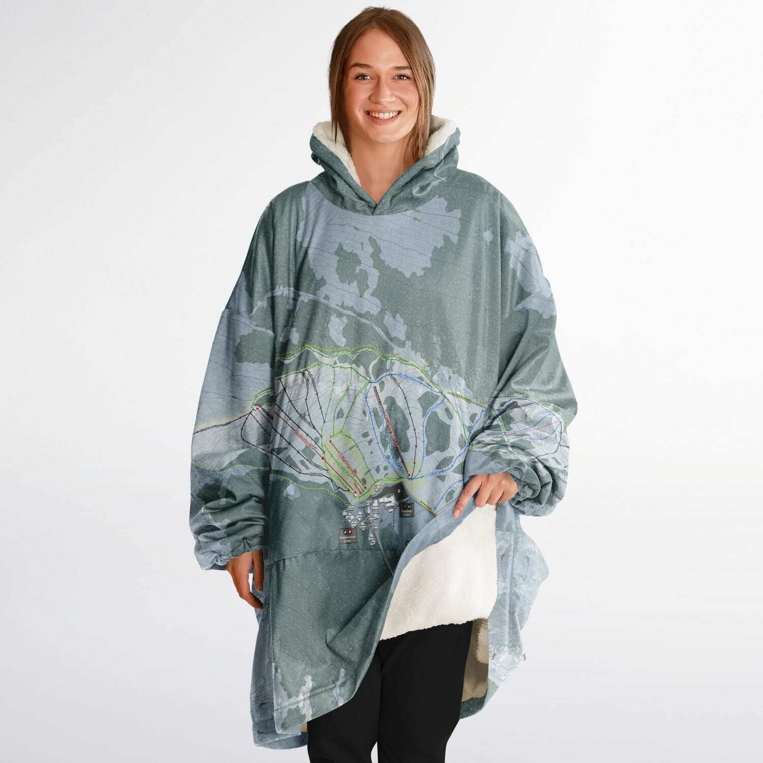 Charlotte Pass, Australia Ski Trail Map - Snug Hoodie