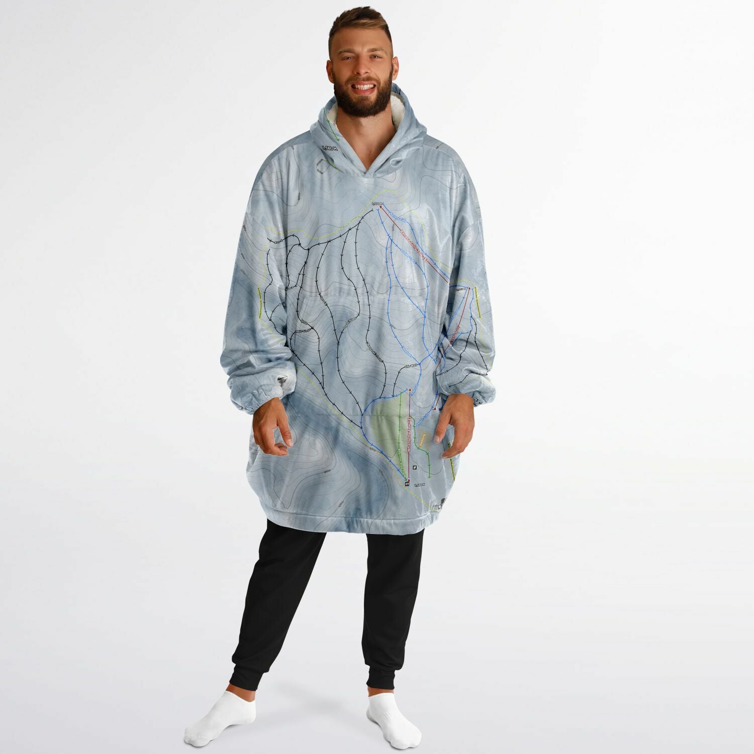 Tukino, New Zealand Ski Trail Map - Snug Hoodie