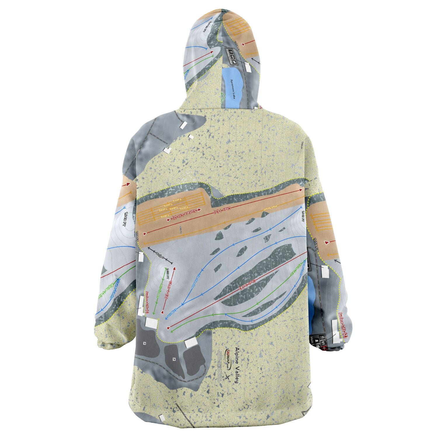 Alpine Valley, Ohio Ski Trail Map - Snug Hoodie