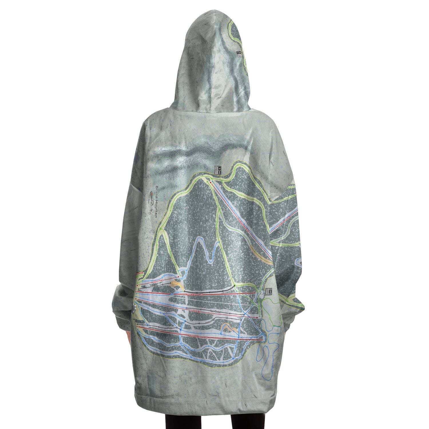 Bristol Mountain, New York Ski Trail Map - Snug Hoodie