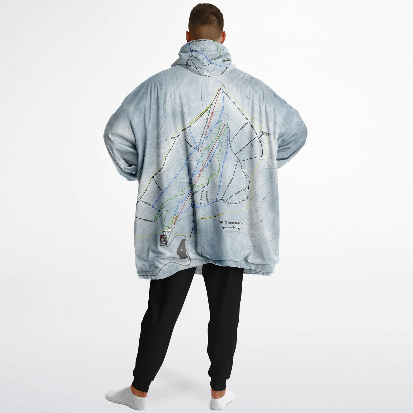Mt Cheeseman, New Zealand Ski Trail Map - Snug Hoodie - Powderaddicts